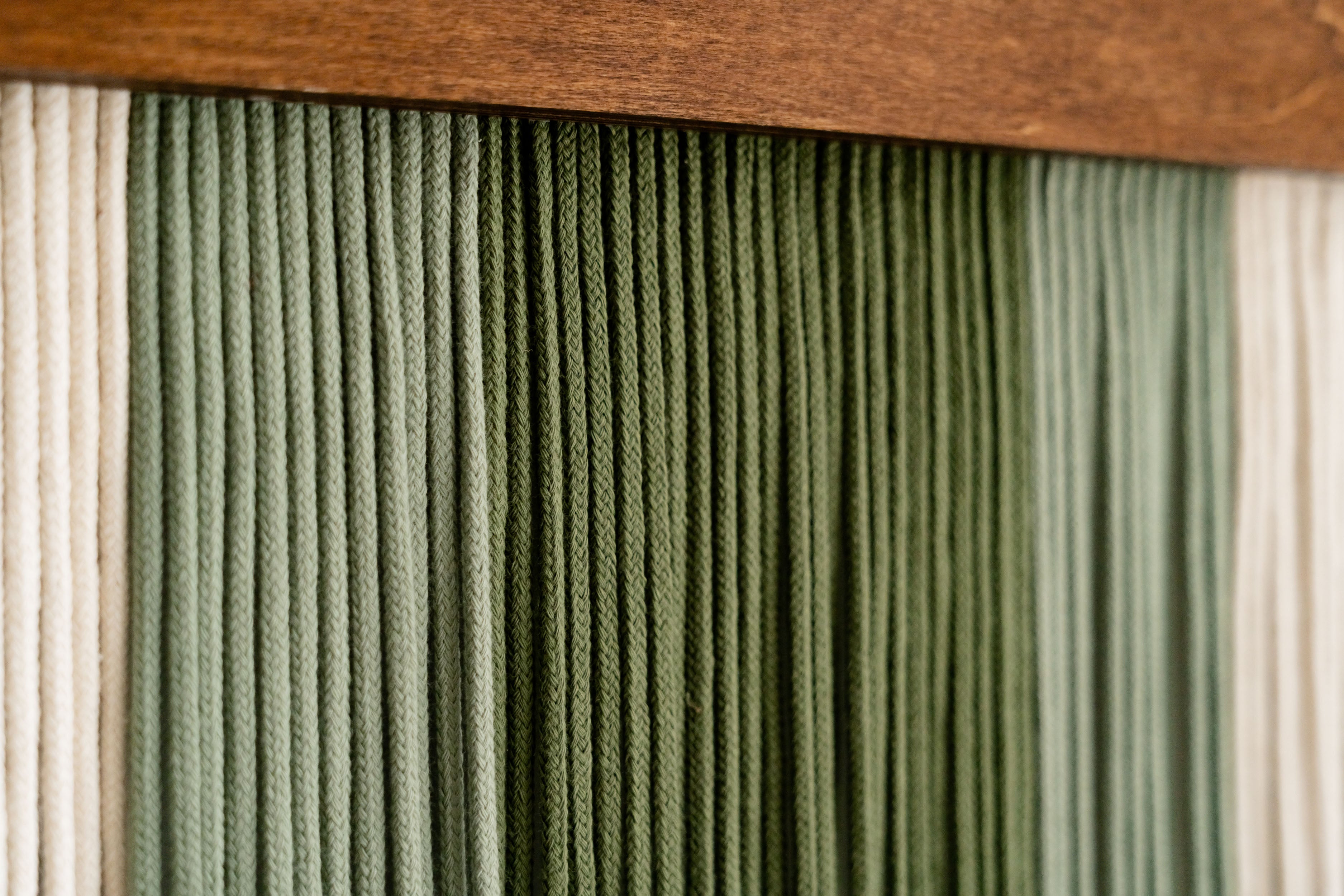 The Bloom Wall Hanging – Boho Cotton Fiber Art in Green V60