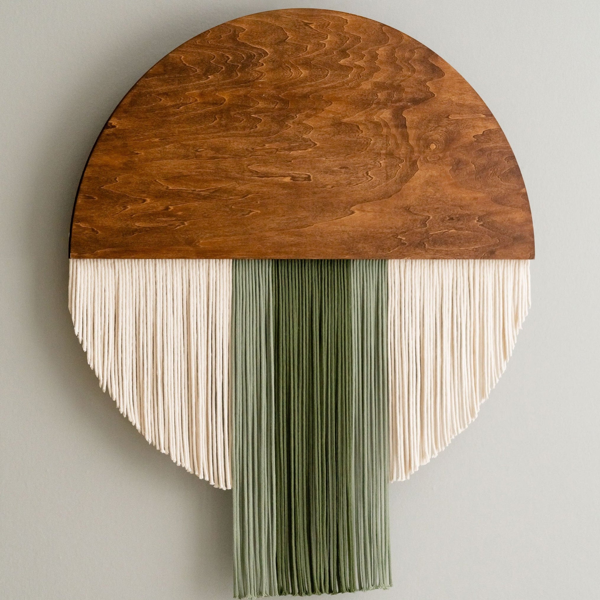 The Bloom Wall Hanging – Boho Cotton Fiber Art in Green V60