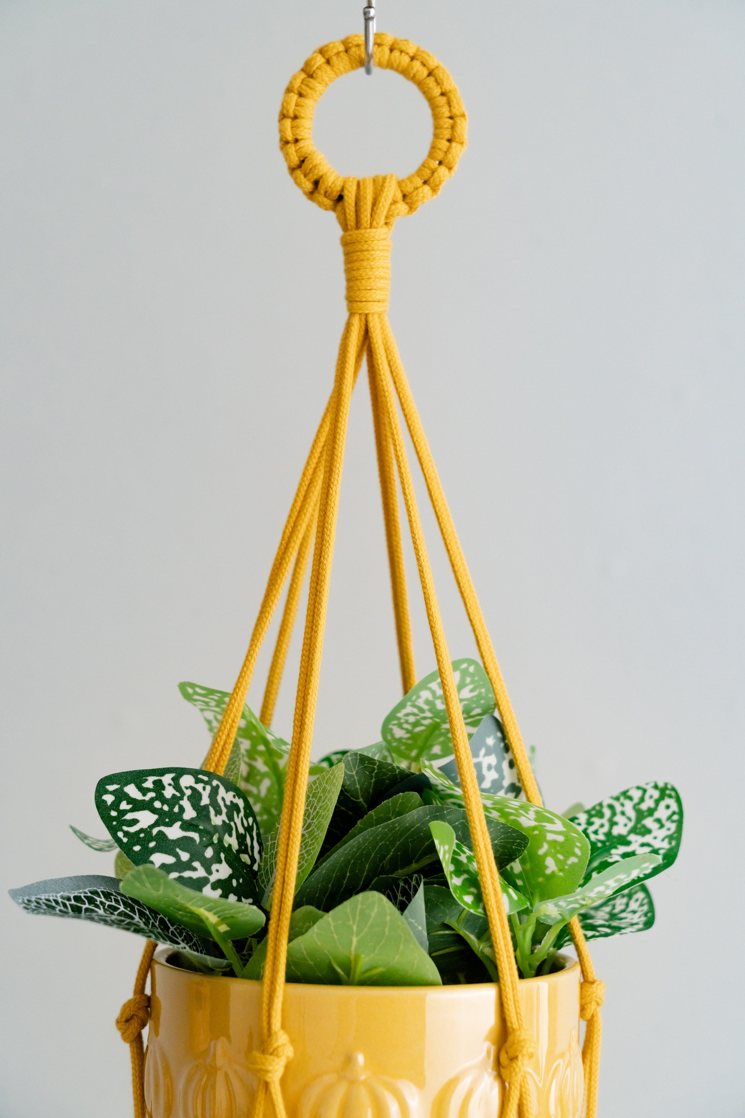 Macrame Plant Hanger with Tail – Cotton Boho Long Tassel Planter I48