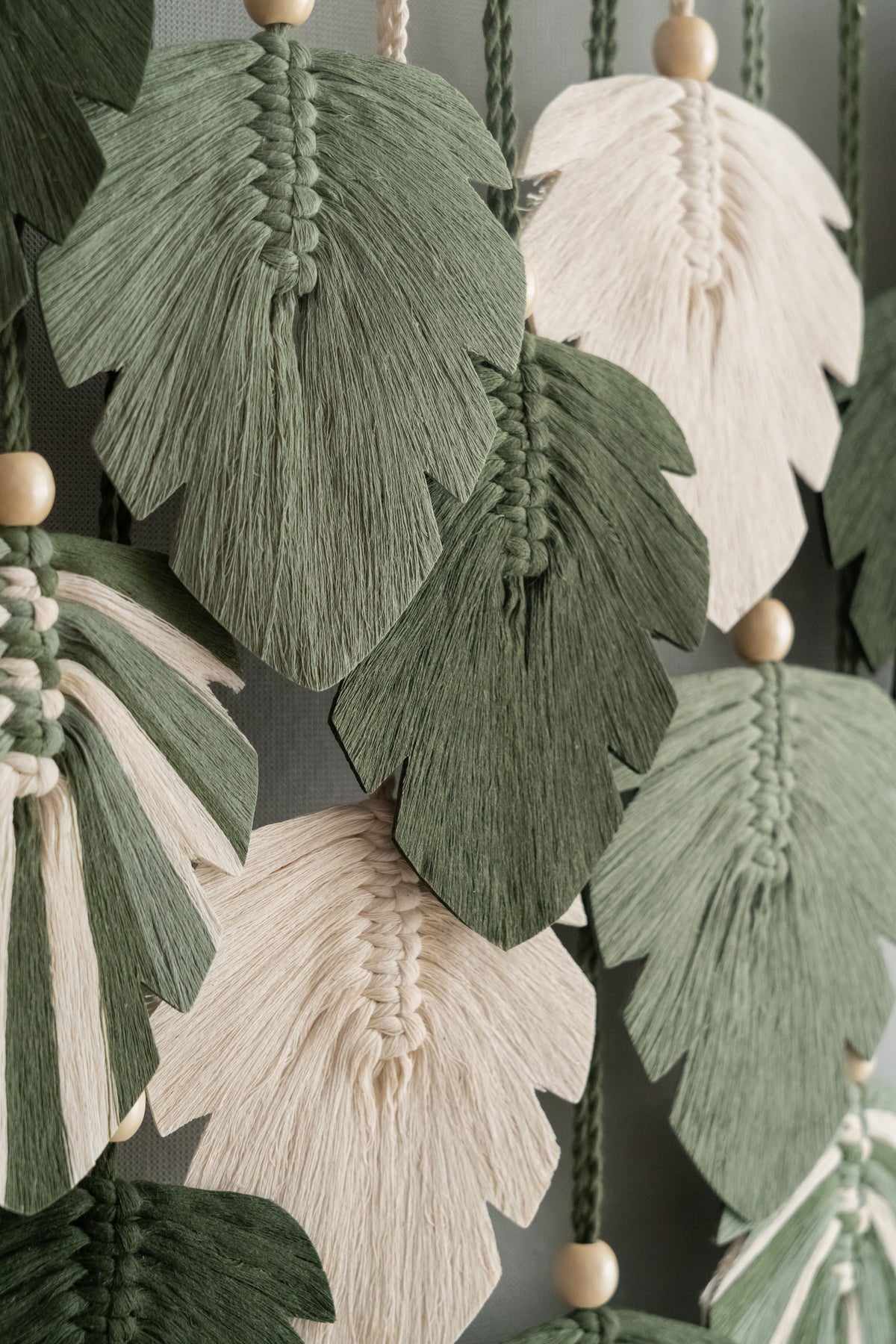 Macrame Monstera Leaf Wall Hanging for Boho Decor and Rustic Art L49