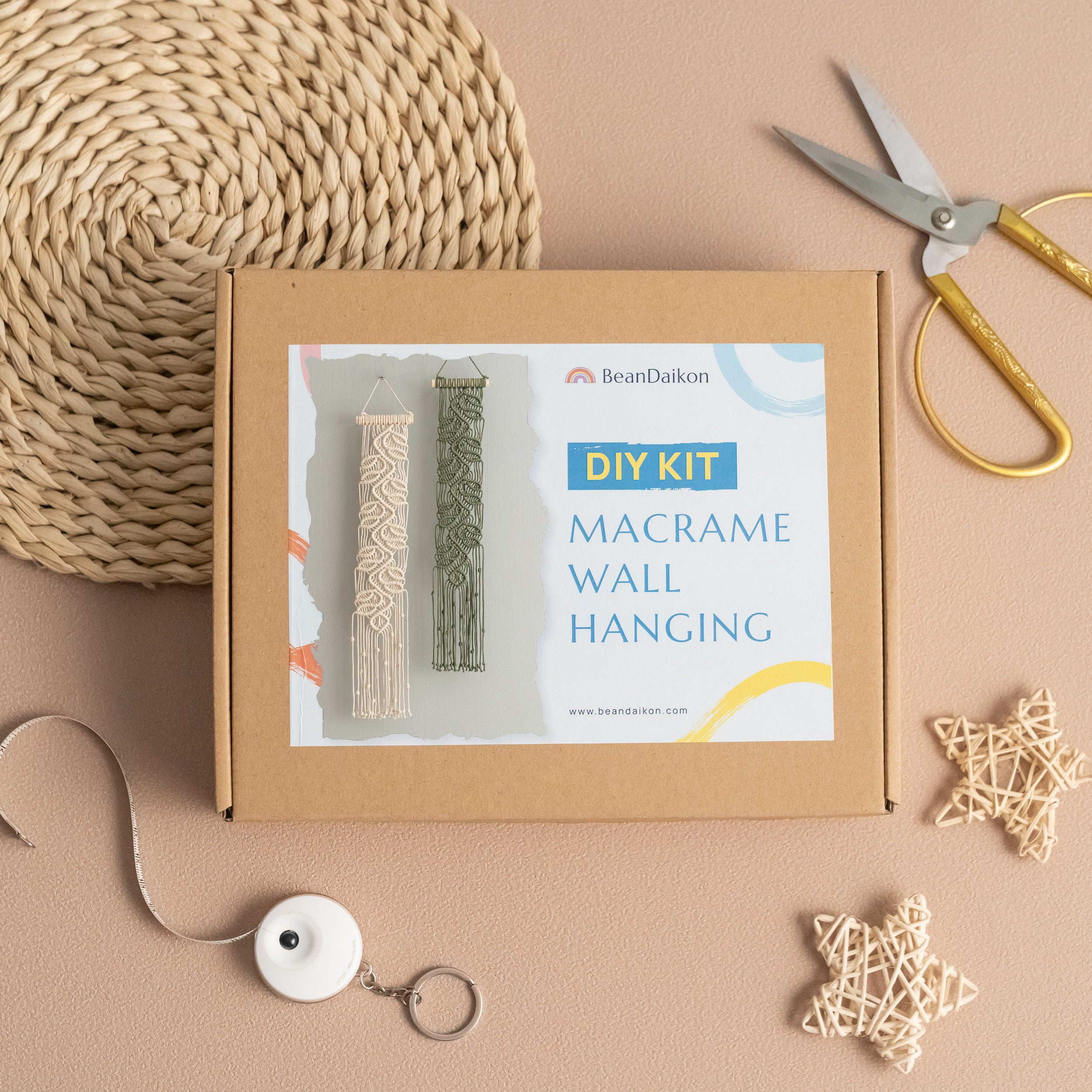 Macrame Leaf Vine Wall Hanging Kit – DIY Home Decor for Beginners K29