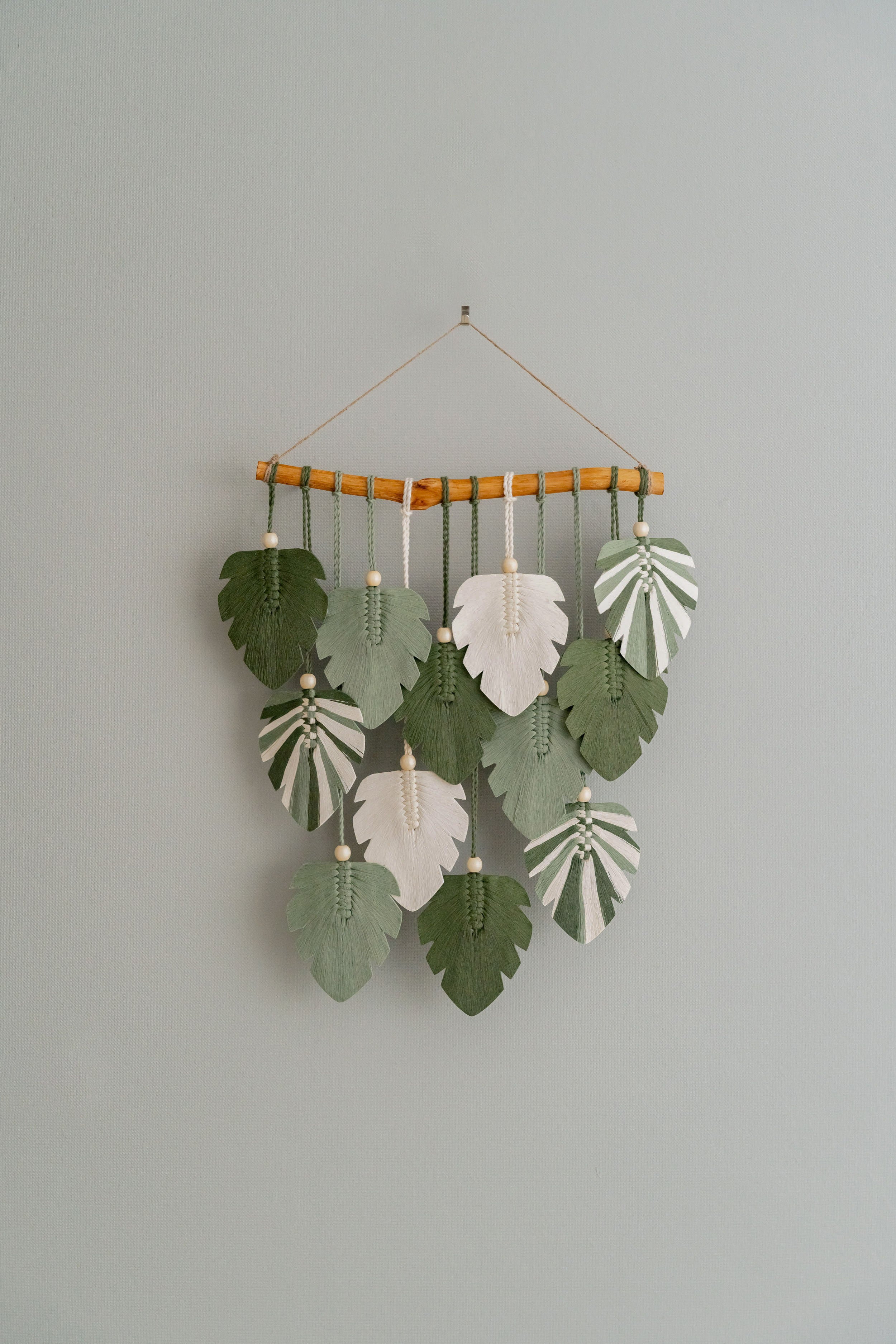 Macrame Monstera Leaf Wall Hanging for Boho Decor and Rustic Art L49