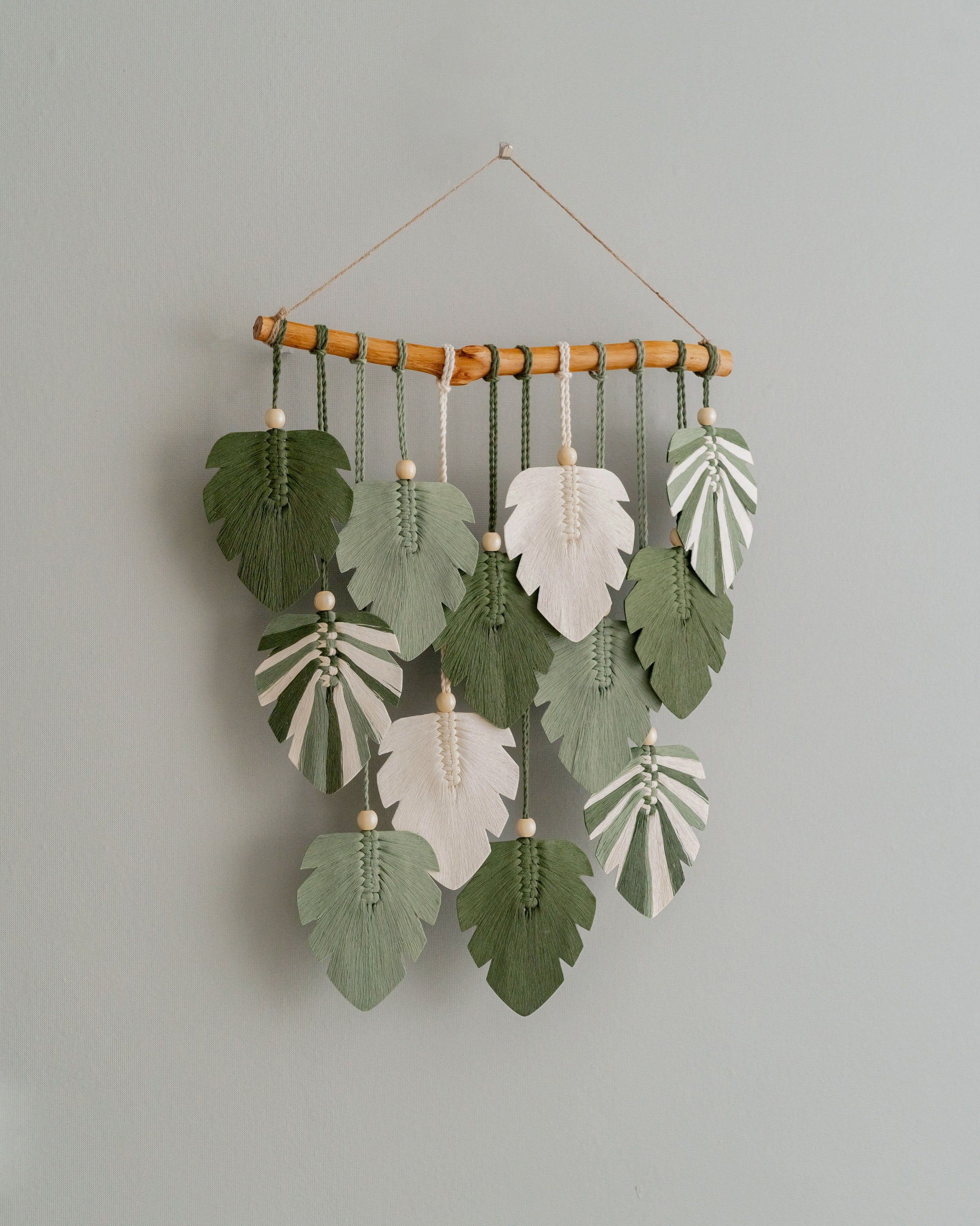 Macrame Monstera Leaf Wall Hanging for Boho Decor and Rustic Art L49