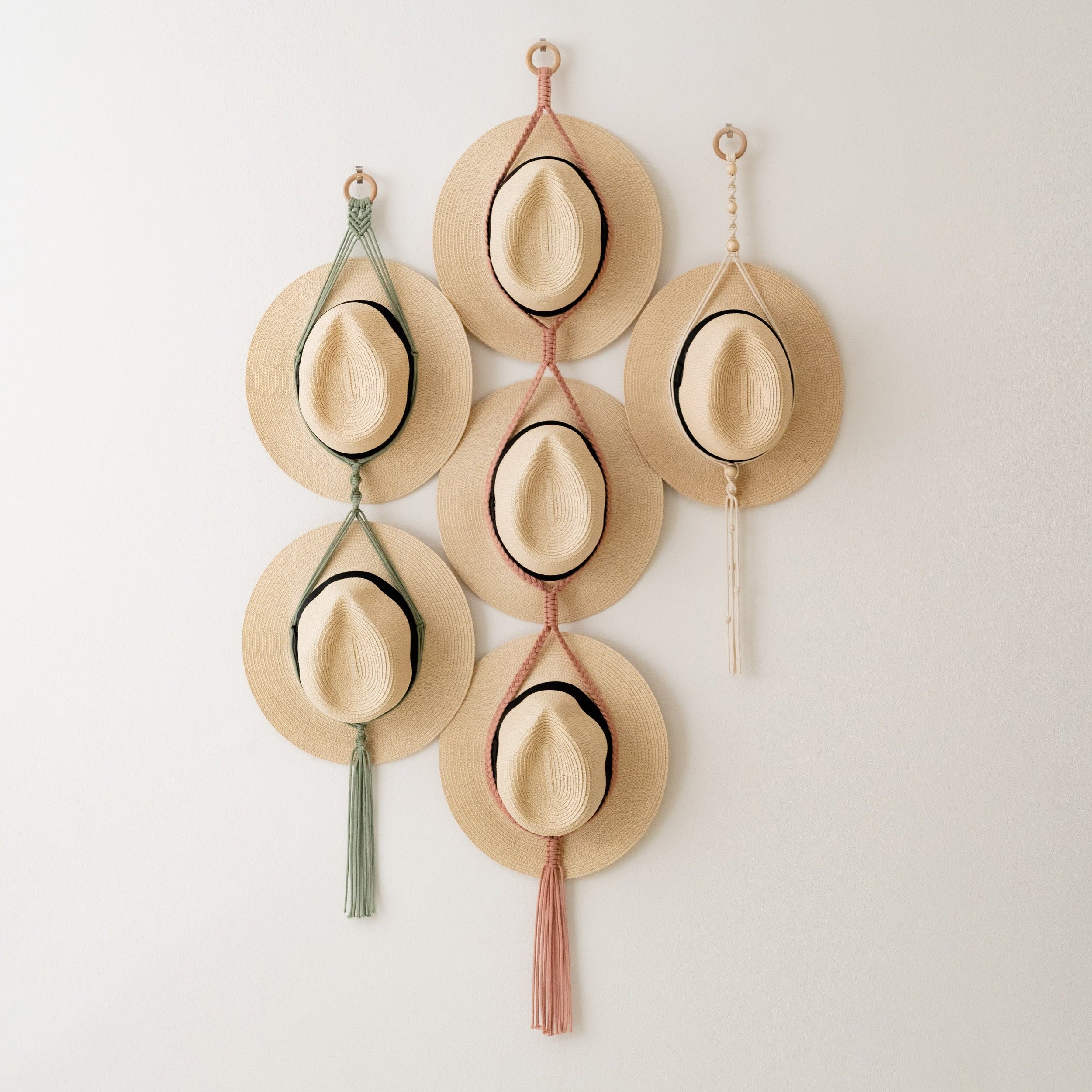 Macrame Hat Hanger macrame cord for Hat Organizer Wall Decor I50