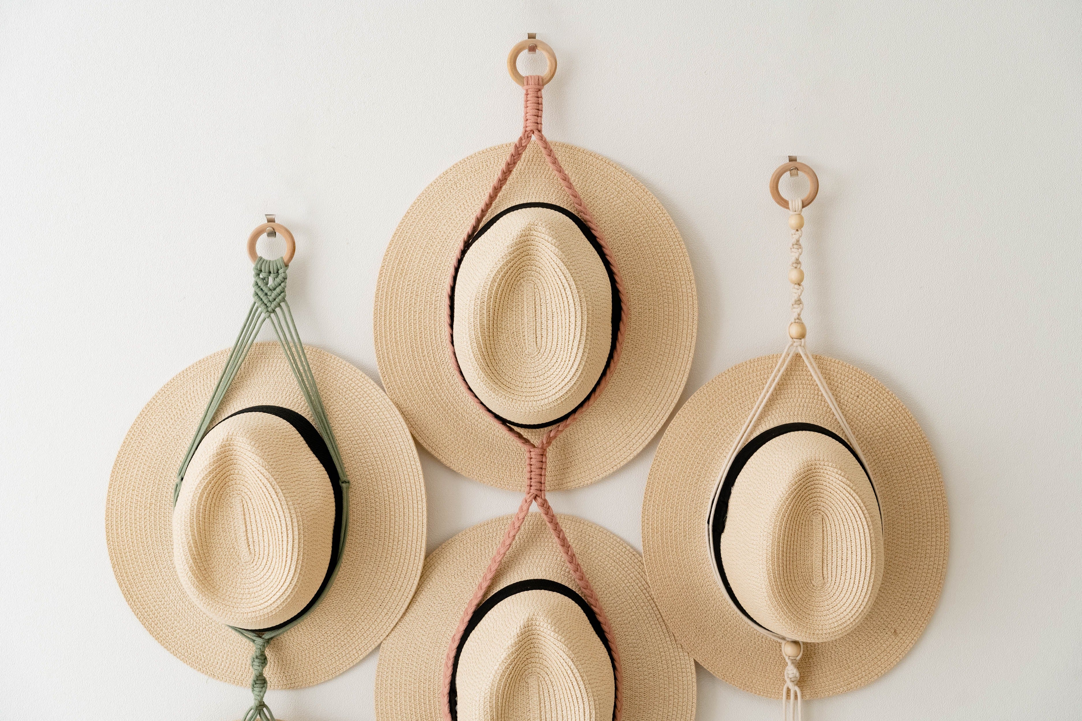 Macrame Hat Hanger macrame cord for Hat Organizer Wall Decor I50