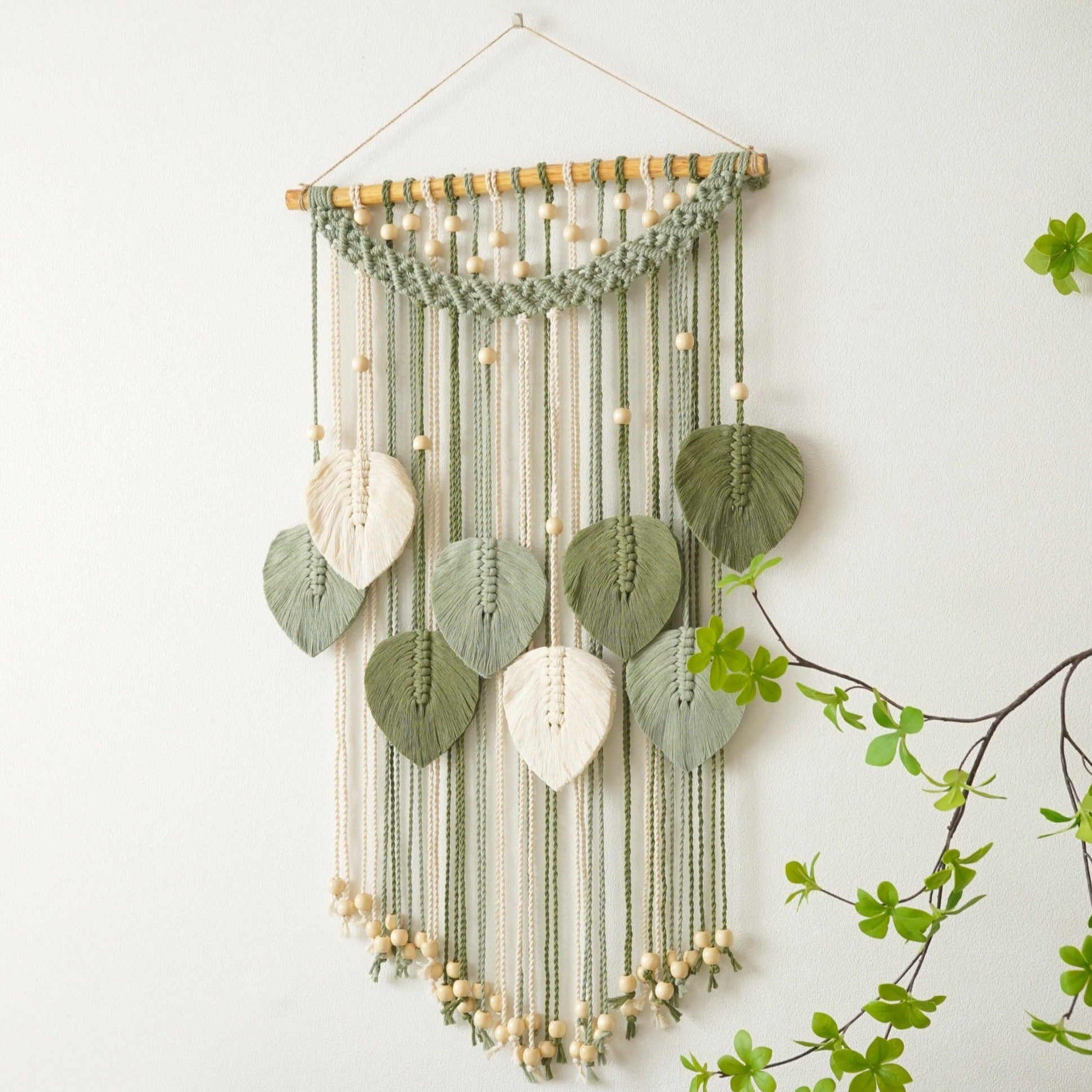 Macrame Wall Hanging Easy – Raindrop Leaf Decor L22