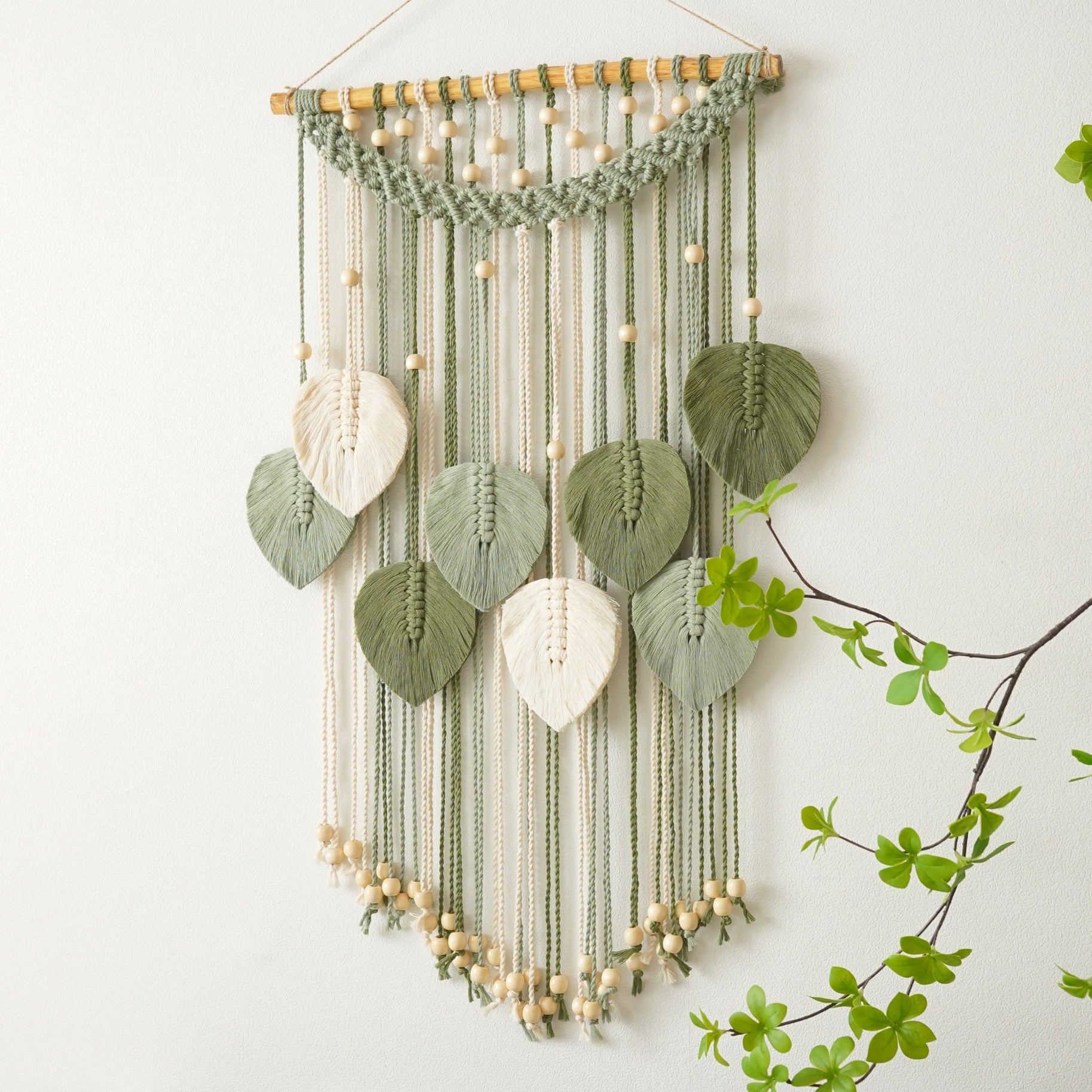 Macrame Raindrop Leaves macrame for boho macrame wall decor L22