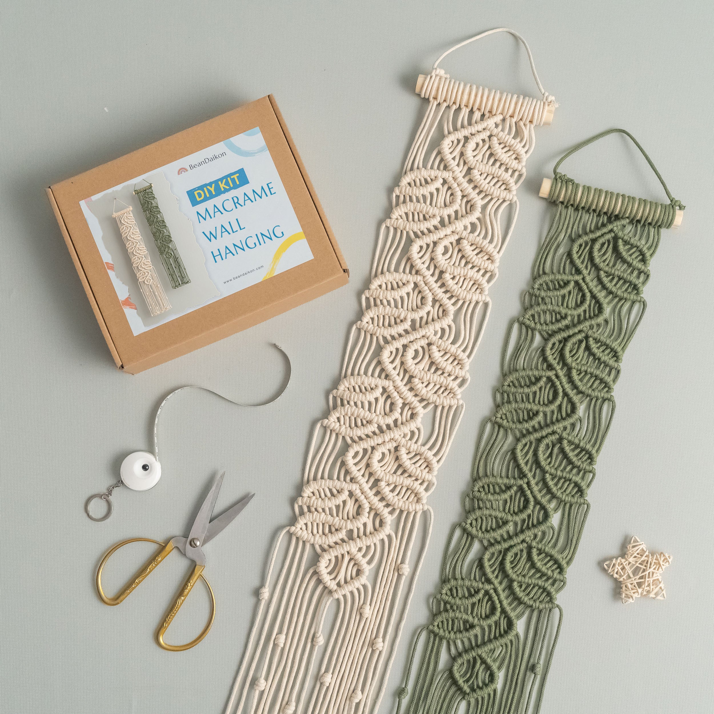 Macrame Leaf Vine Wall Hanging Kit – DIY Home Decor for Beginners K29