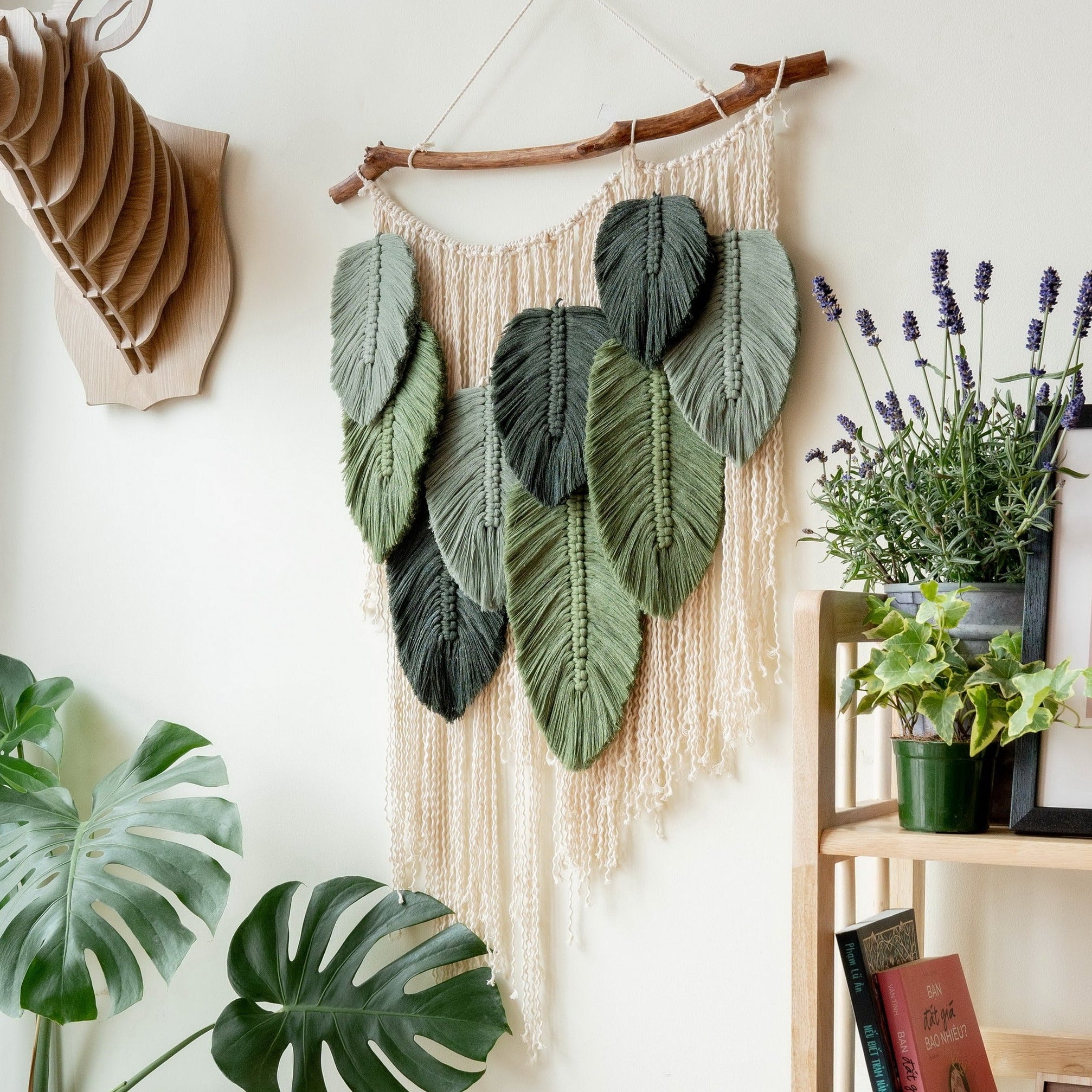 Macrame Leaf Wall Hanging Macrame for Boho Wall Decor L01