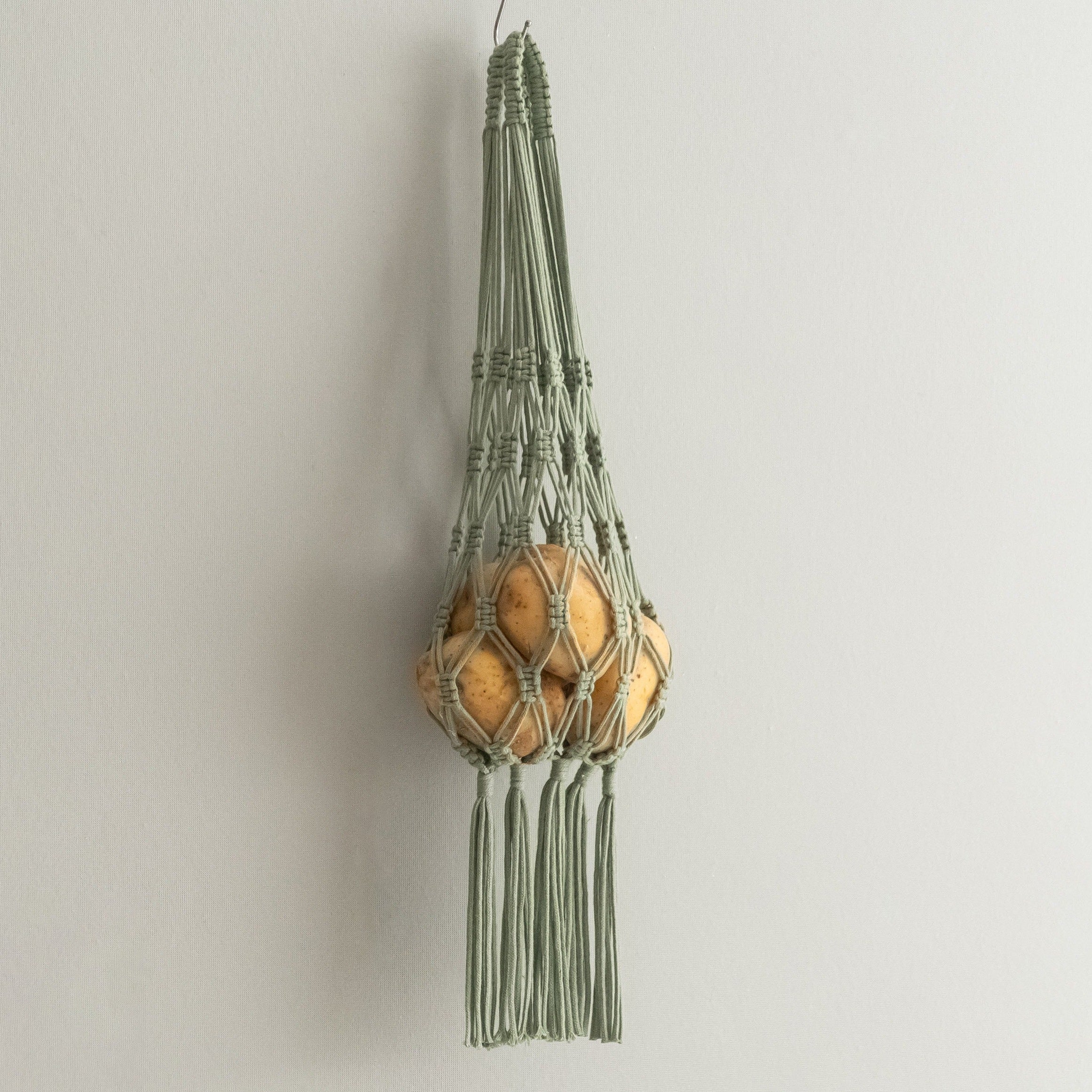 Macrame Hanging Fruit Basket macrame cord for Wall Storage I66