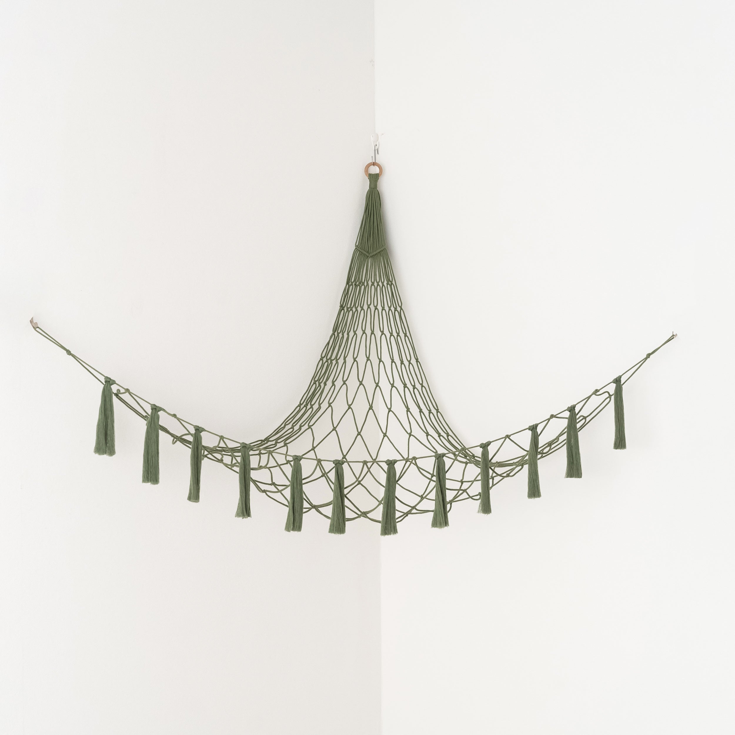 Macrame Toy Hammock – Cotton Rope Toy Storage for Baby Room H20