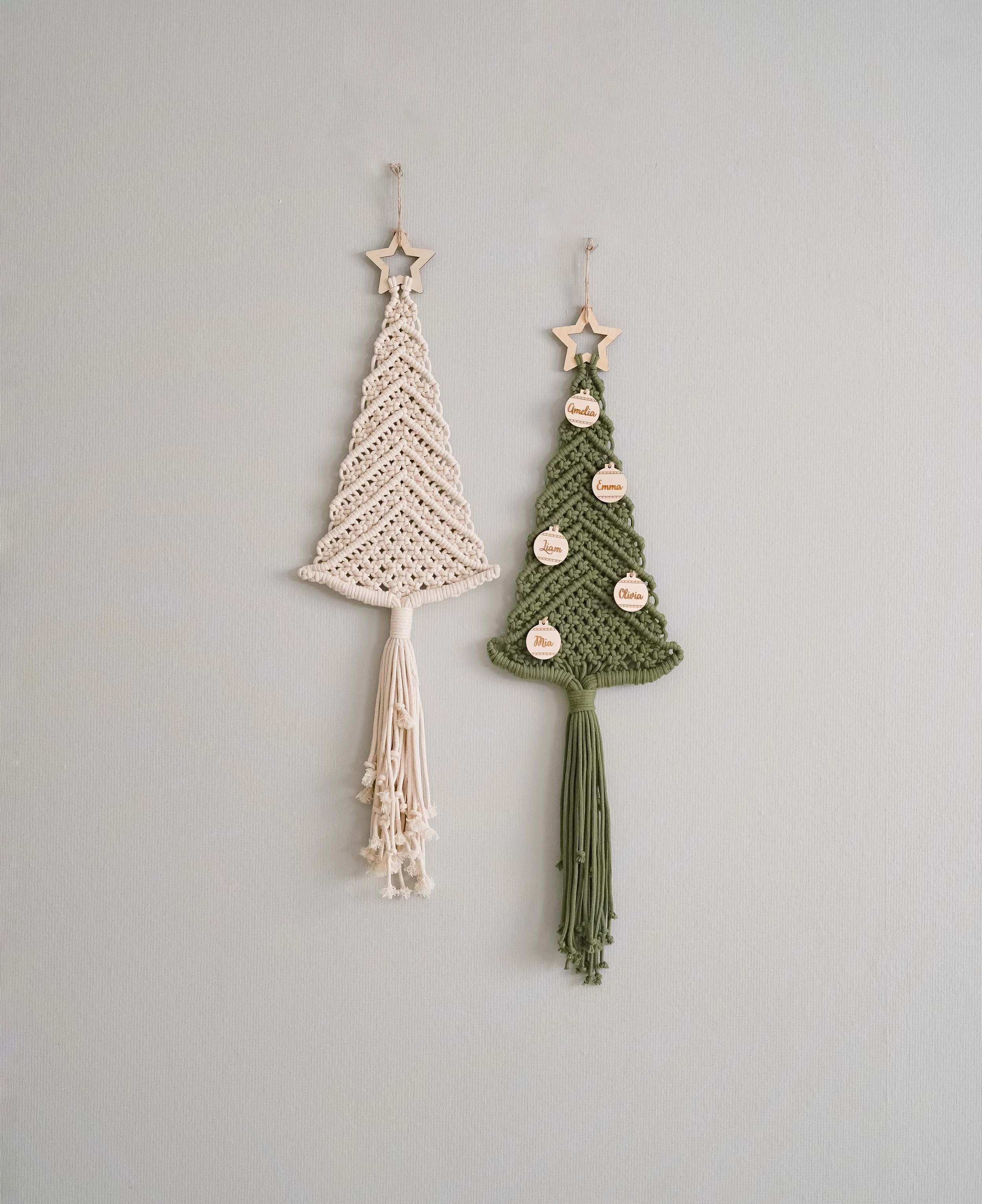 Personalized Macrame Christmas Tree DIY Kit – Cotton Wall Hanging K52