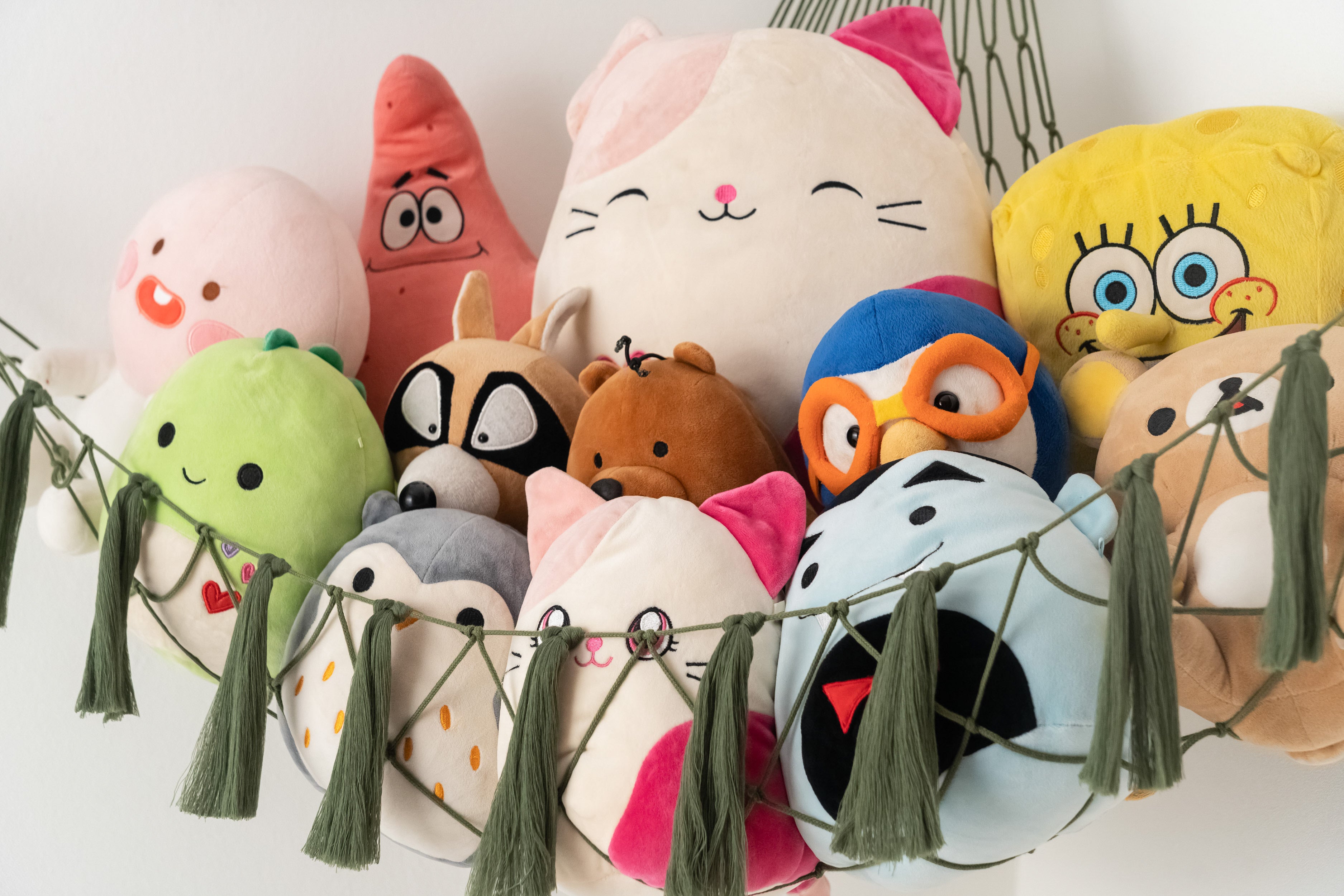 Macrame Toy Hammock – Cotton Rope Toy Storage for Baby Room H20