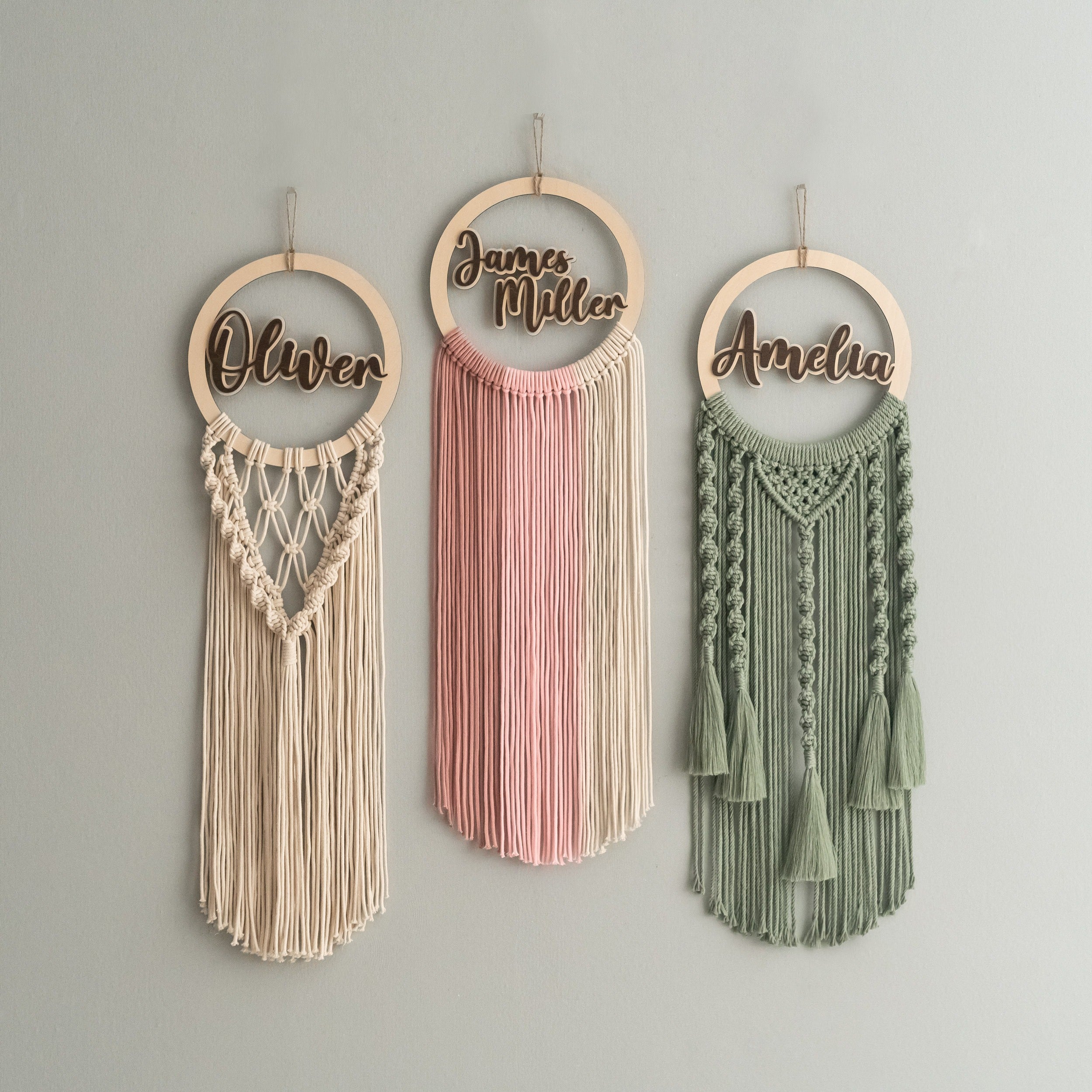 Personalized Name Sign Macrame Wall Hanging for Baby Nursery Decor V94