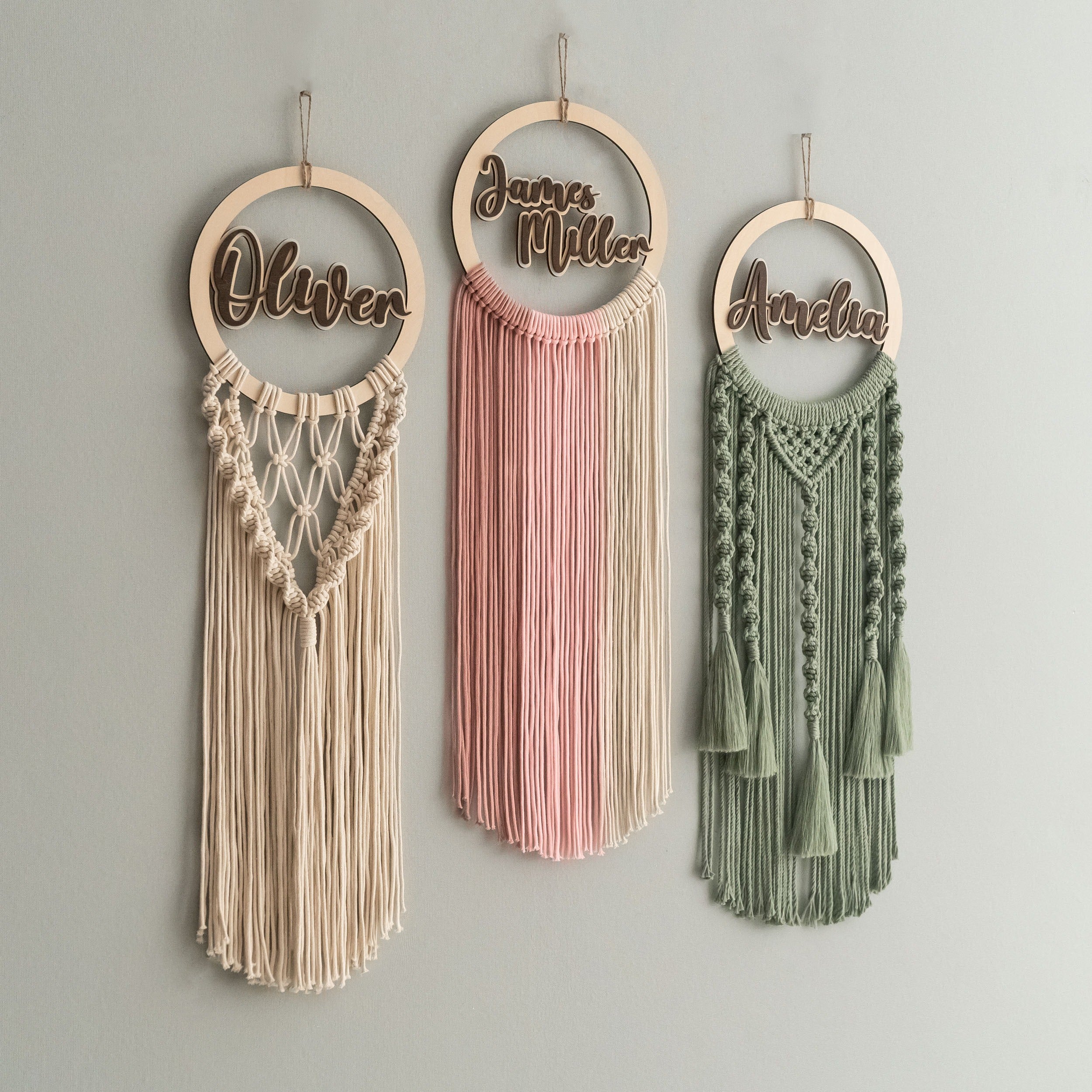 Personalized Name Sign Macrame Wall Hanging for Baby Nursery Decor V94