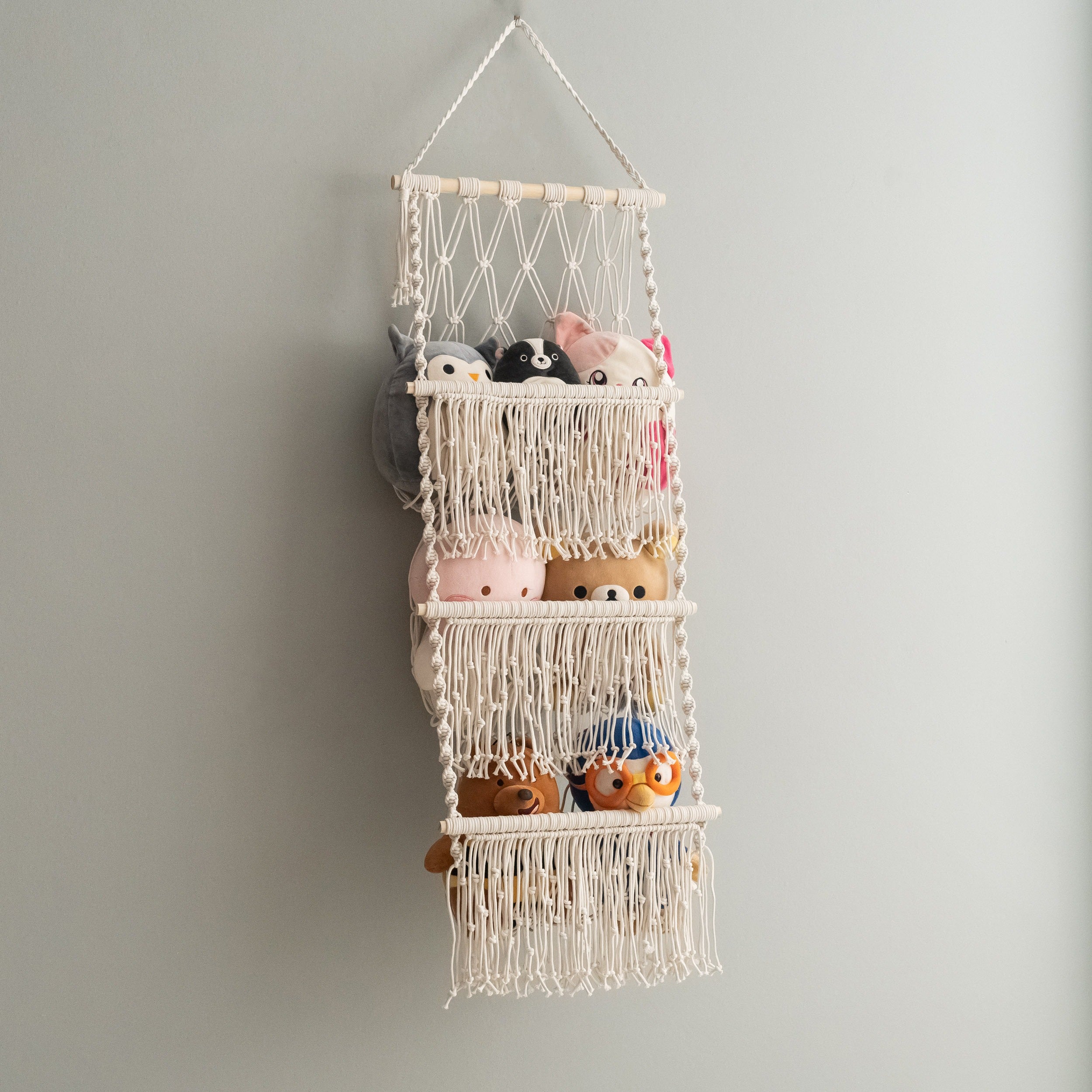 Toy Hammock - Macrame Hanging Toy Storage Organizer H72