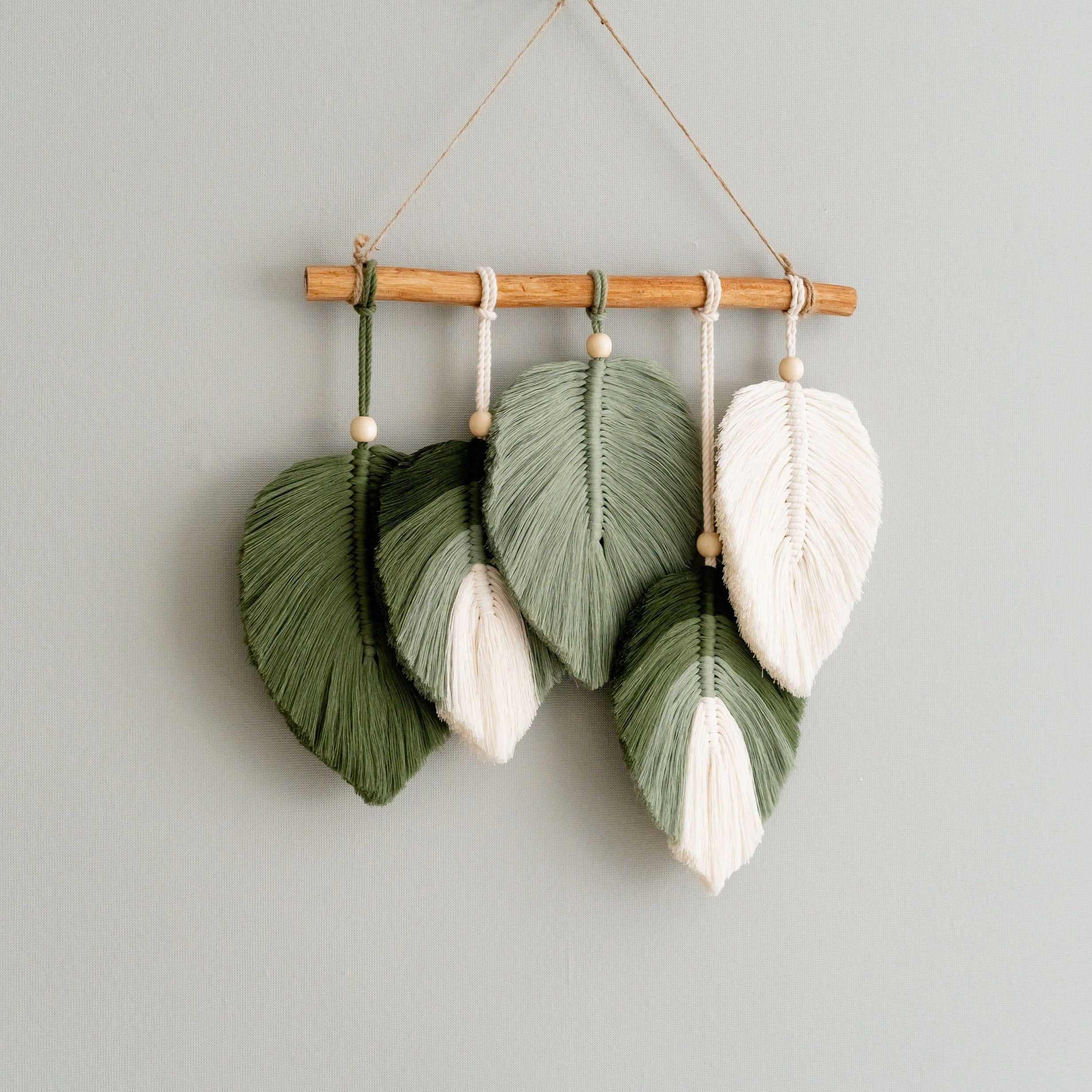 Macrame Wall Hanging - Cotton Rope Leaf Decor L43