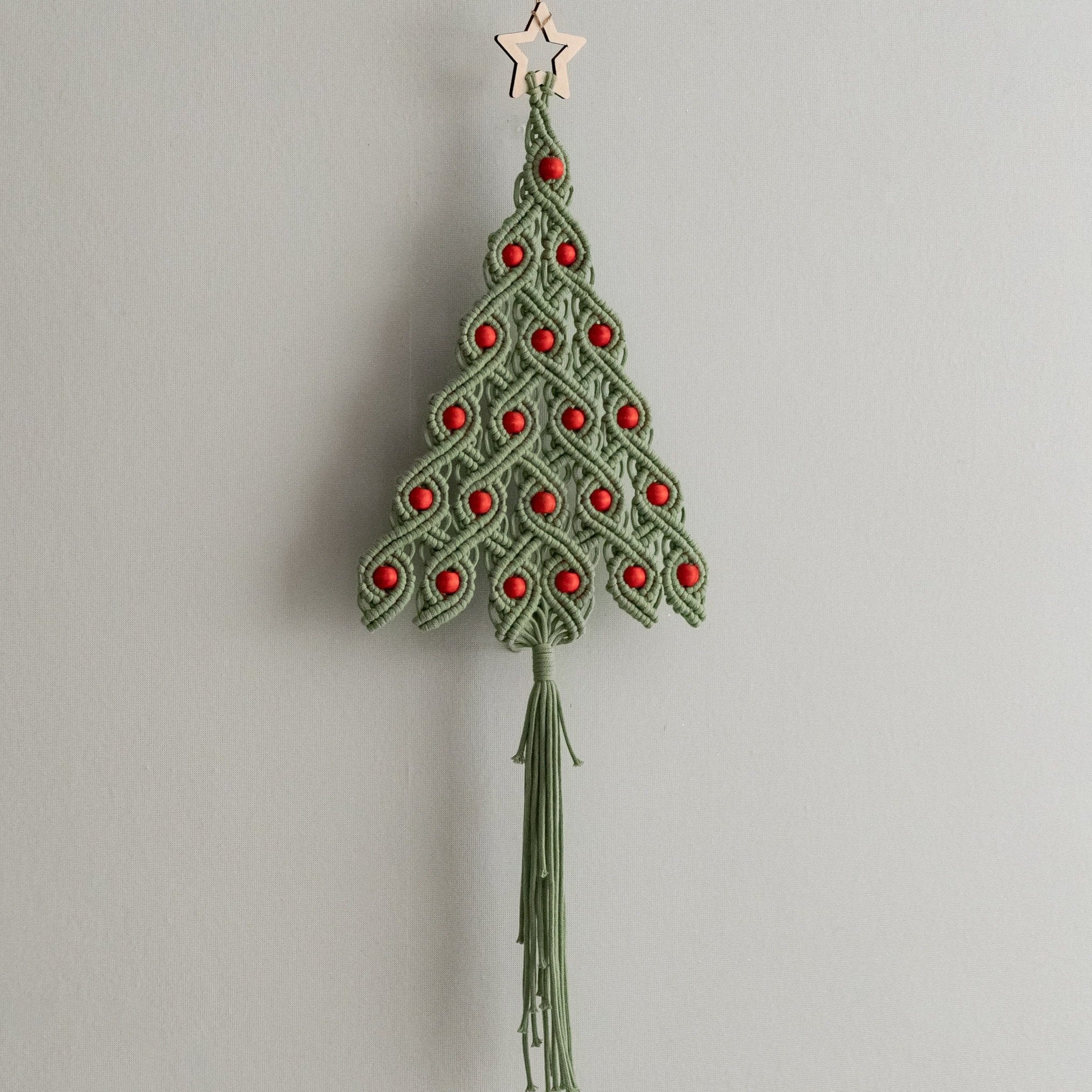 Macrame Christmas Tree Wall Hanging – Boho Holiday Wall Decor X52