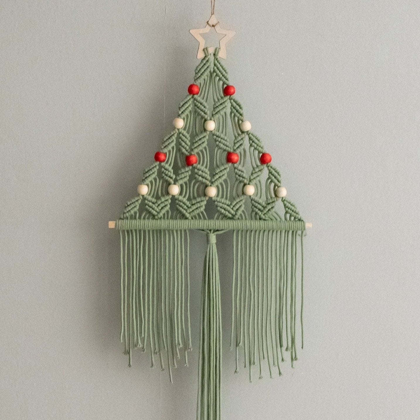 Macrame Christmas Tree – Rustic Boho Wall Hanging Holiday Decor X64