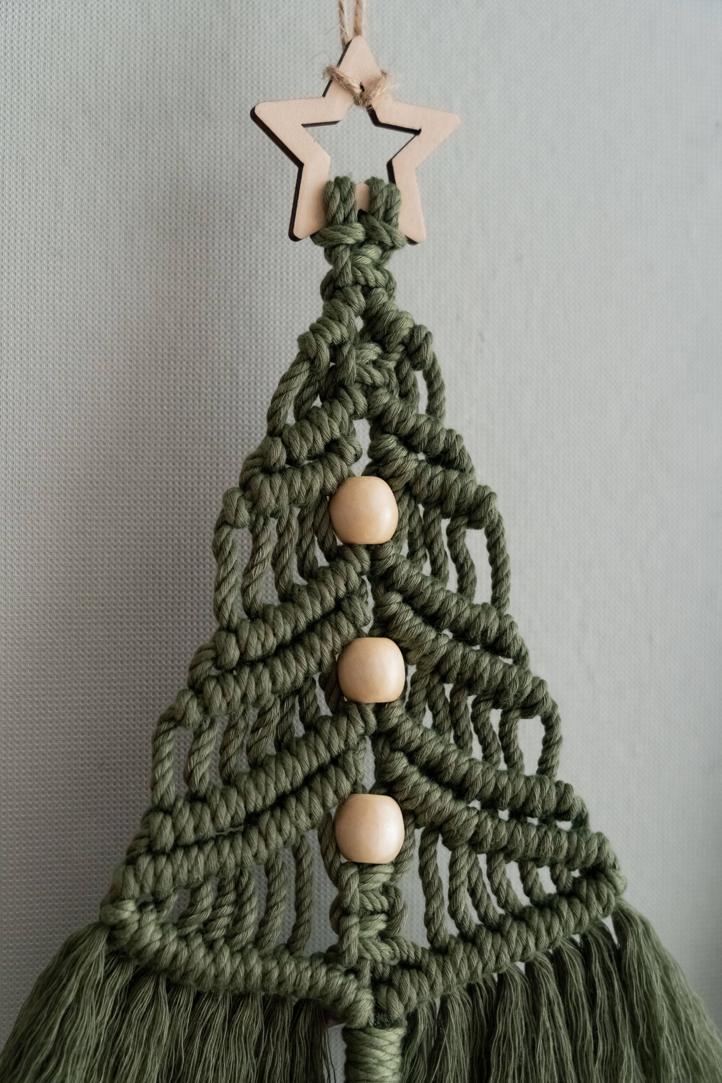 Macrame Christmas Tree Wall Hanging for Festive Holiday Decor