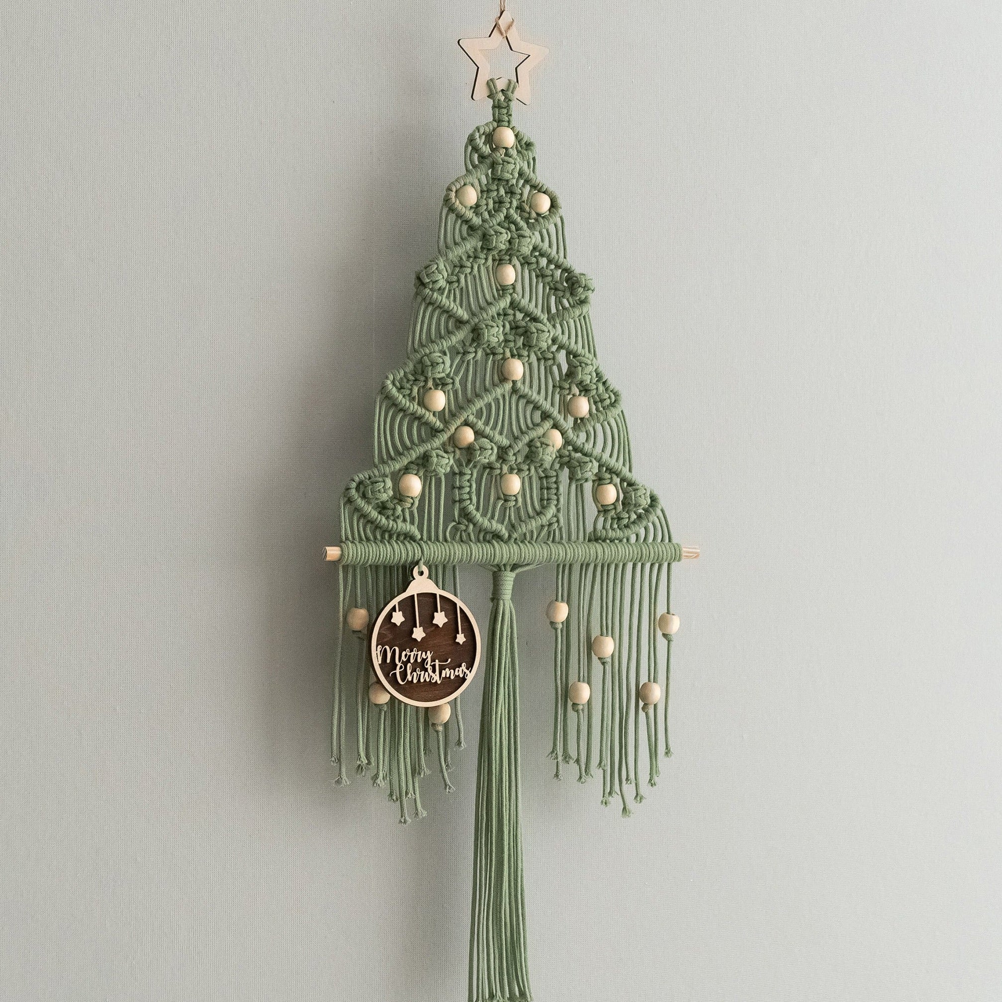 Macrame Christmas Tree Wall Hanging for Holiday Wall Decor X30