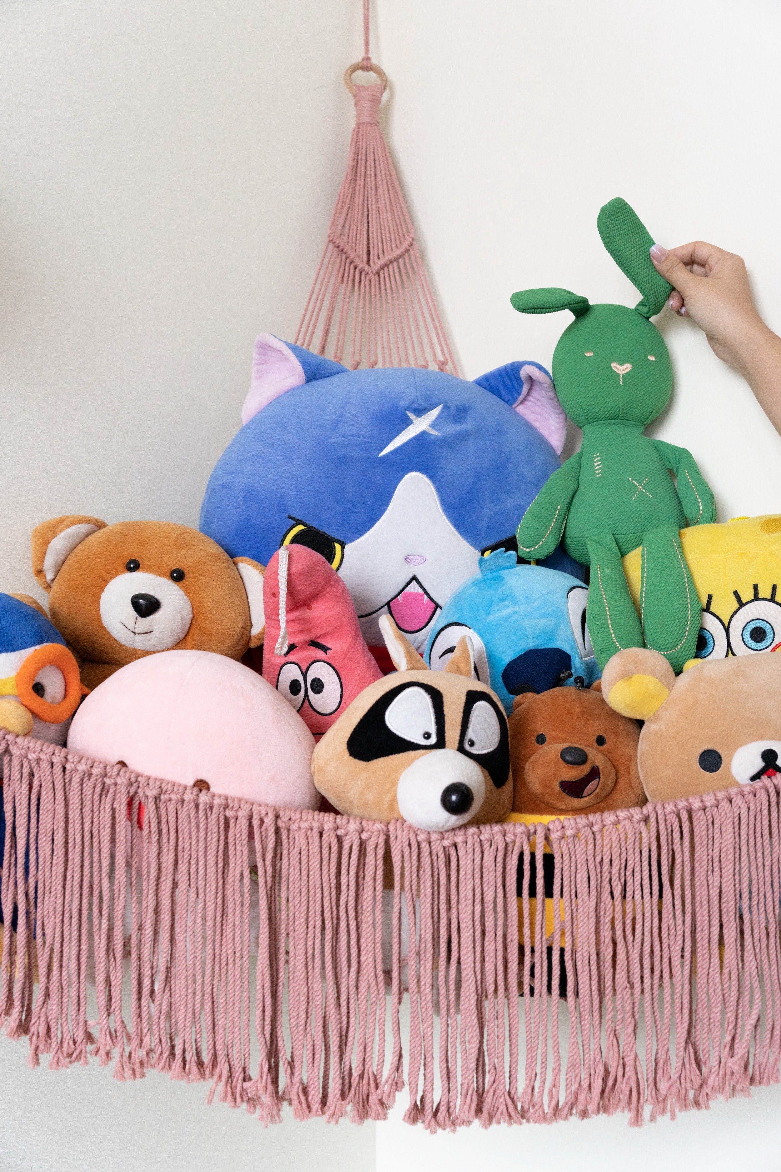 Macrame Toy Storage Hammock handmade toy hammock for kids room H26