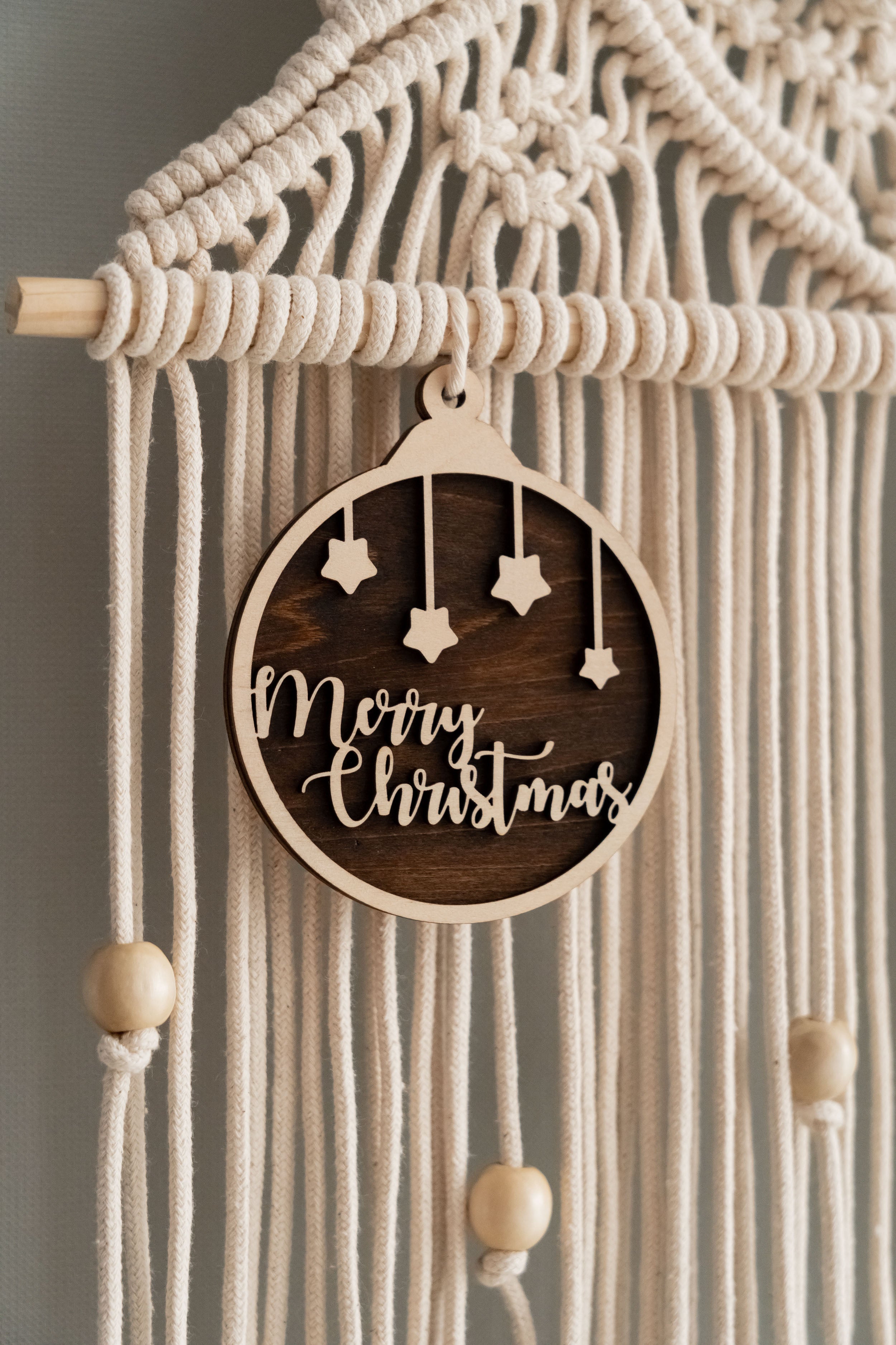 Macrame Christmas Tree – Rustic Boho Wall Hanging Holiday Decor X47