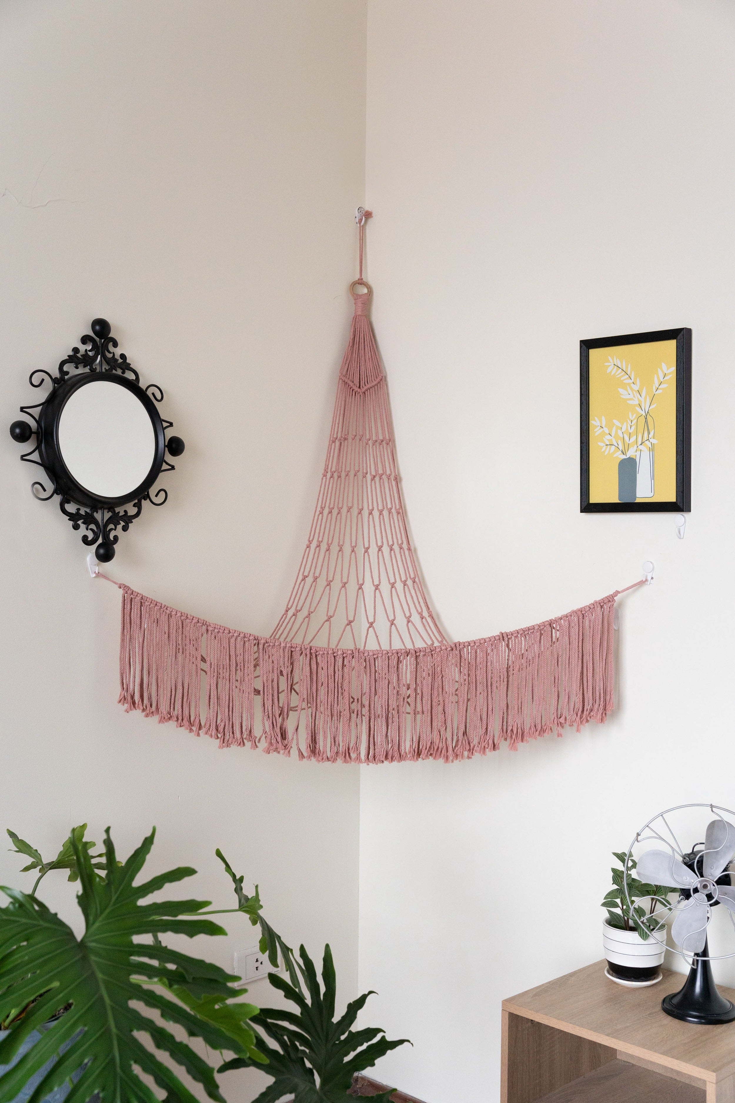 Macrame Toy Storage Hammock macrame cord for stuffed animal storage H26