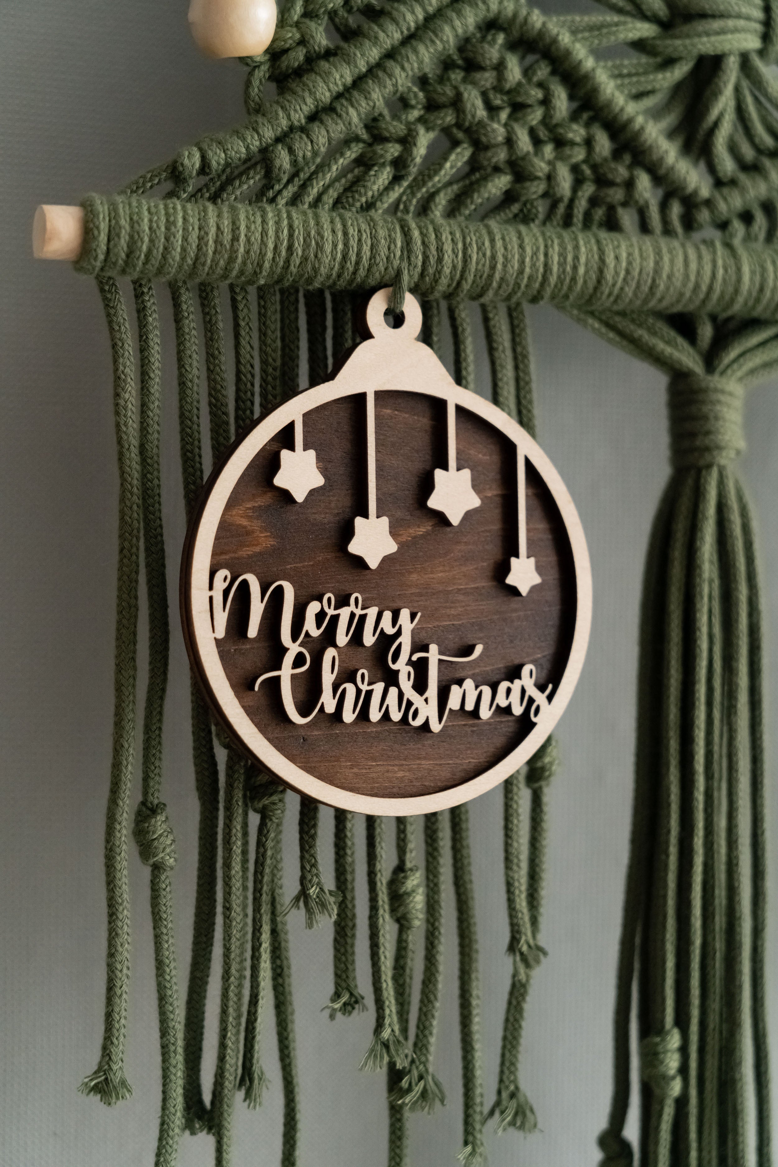 Macrame Christmas Tree Wall Hanging – Boho Holiday Cotton Decor X32