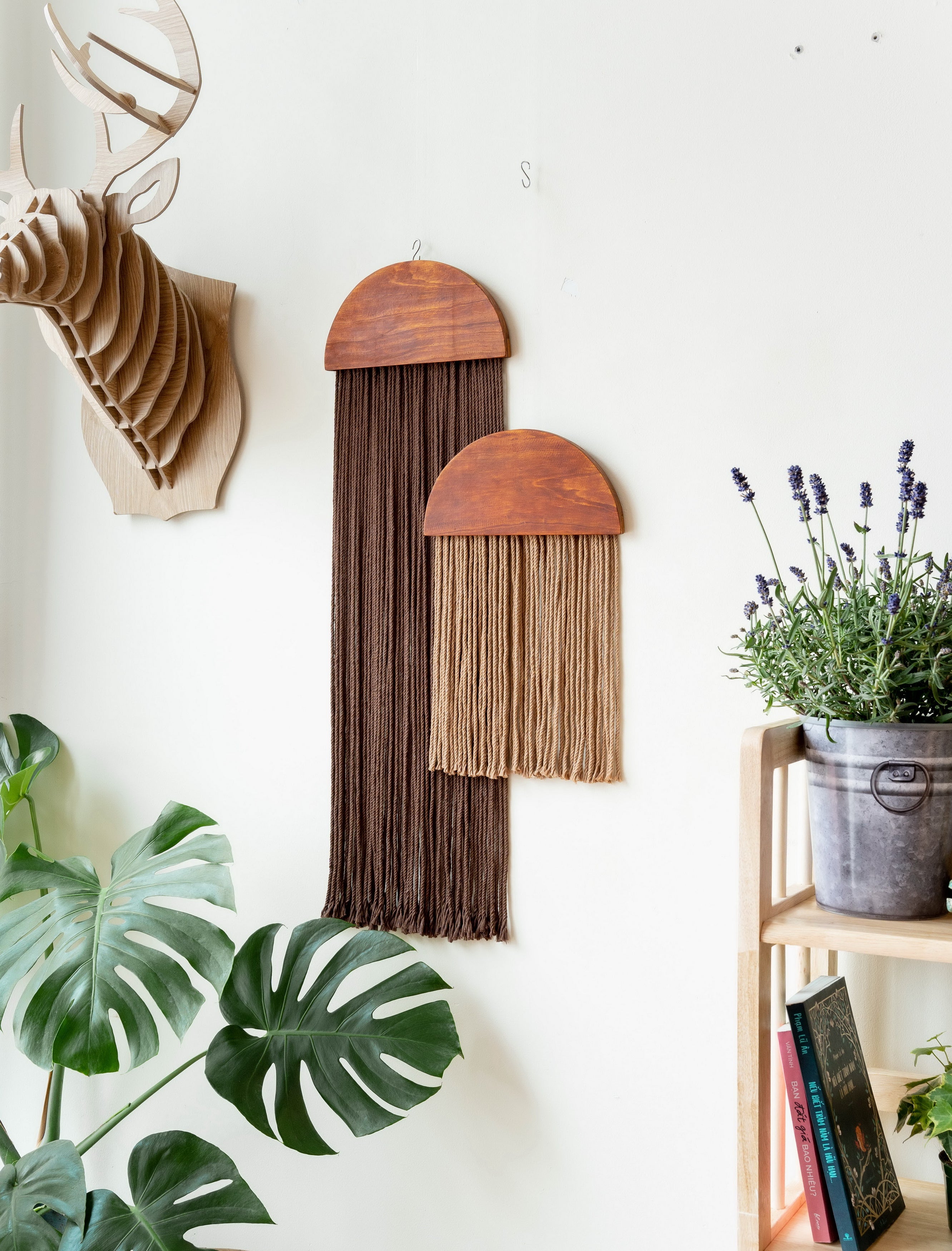 Half Moon Wall Hanging – Boho Cotton Cord Decor in Modern Style W21