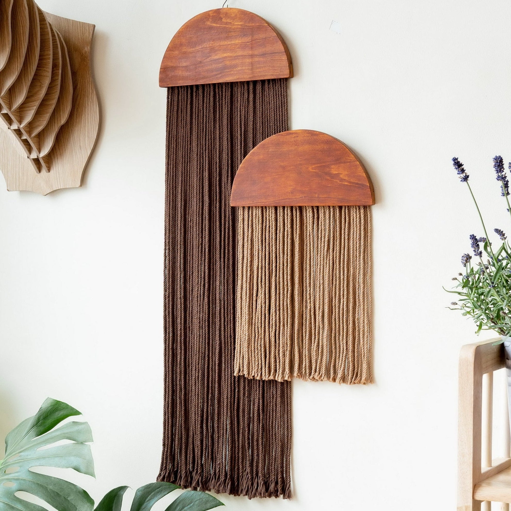 Half Moon Wall Hanging – Boho Cotton Cord Decor in Modern Style W21