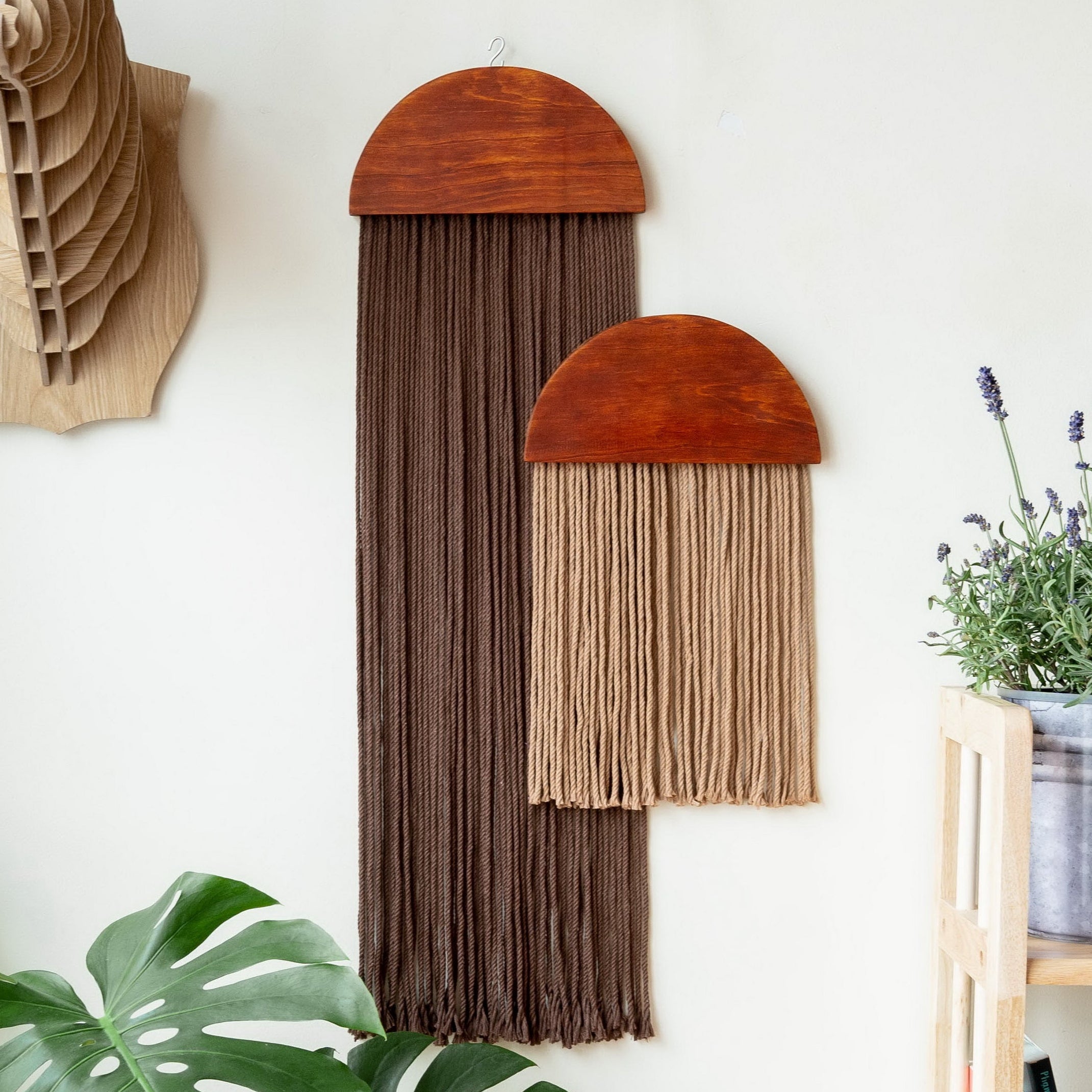 Half Moon Wall Hanging – Boho Cotton Cord Decor in Modern Style W21