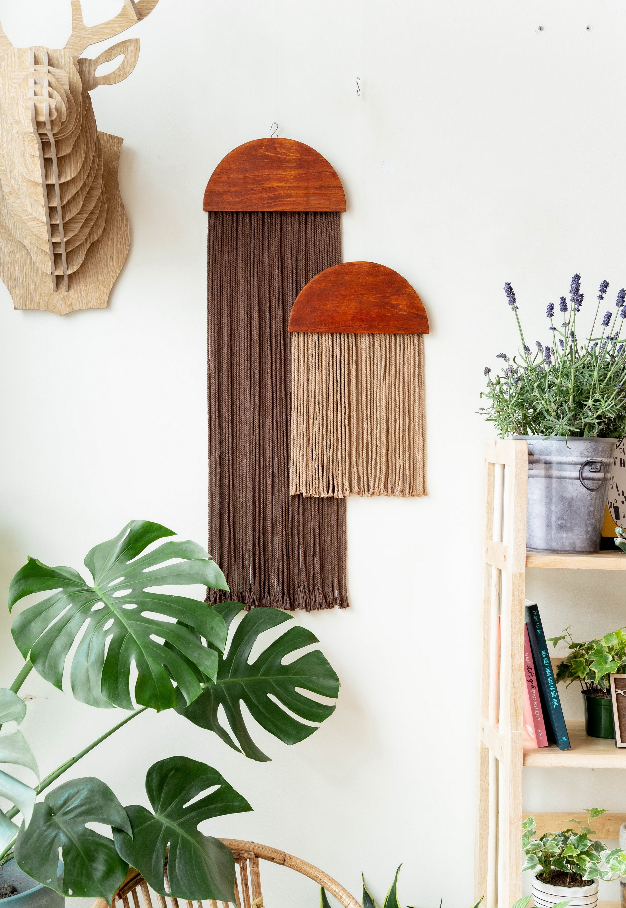 Half Moon Wall Hanging – Boho Cotton Cord Decor in Modern Style W21