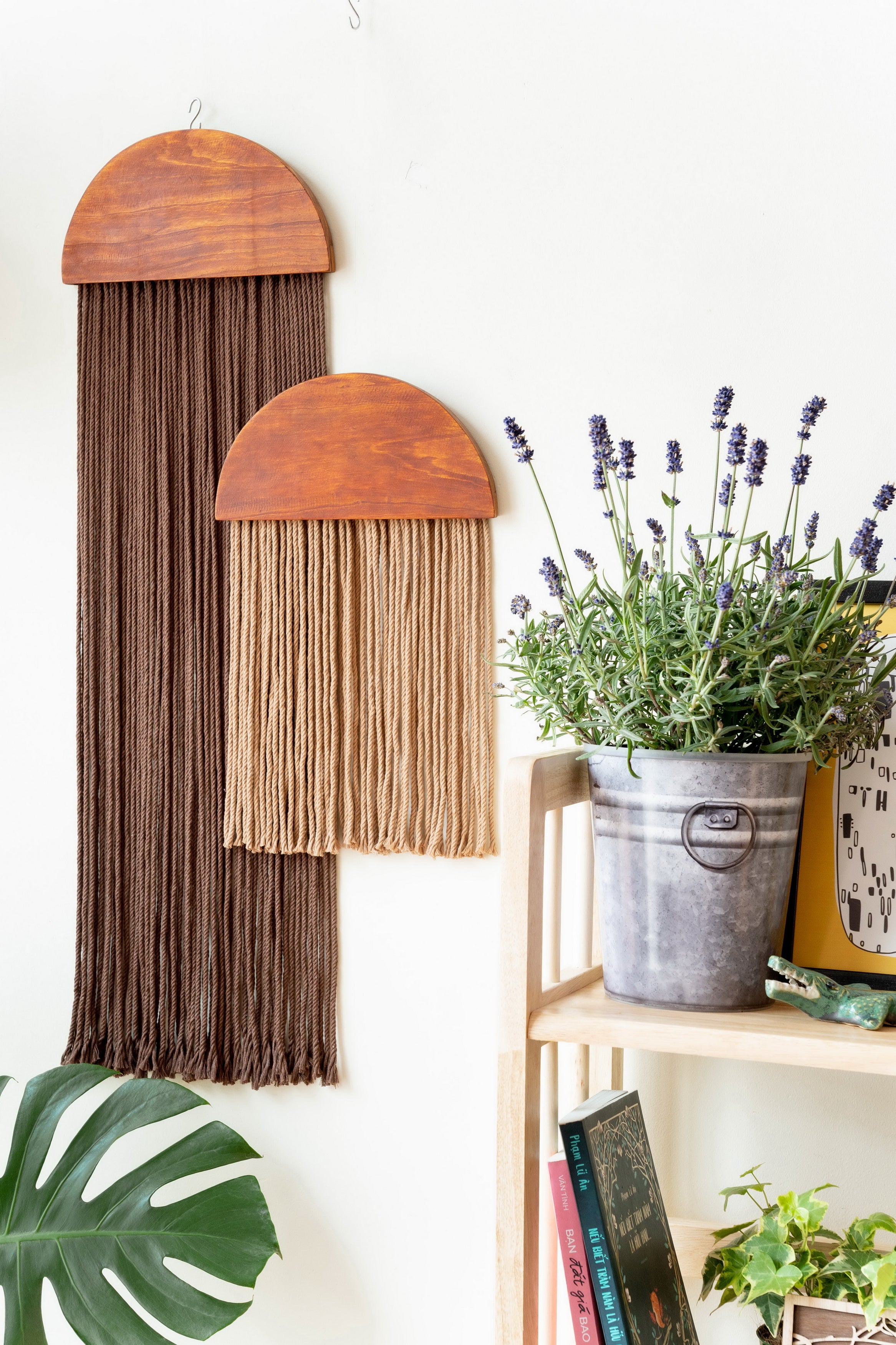 Half Moon Wall Hanging – Boho Cotton Cord Decor in Modern Style W21