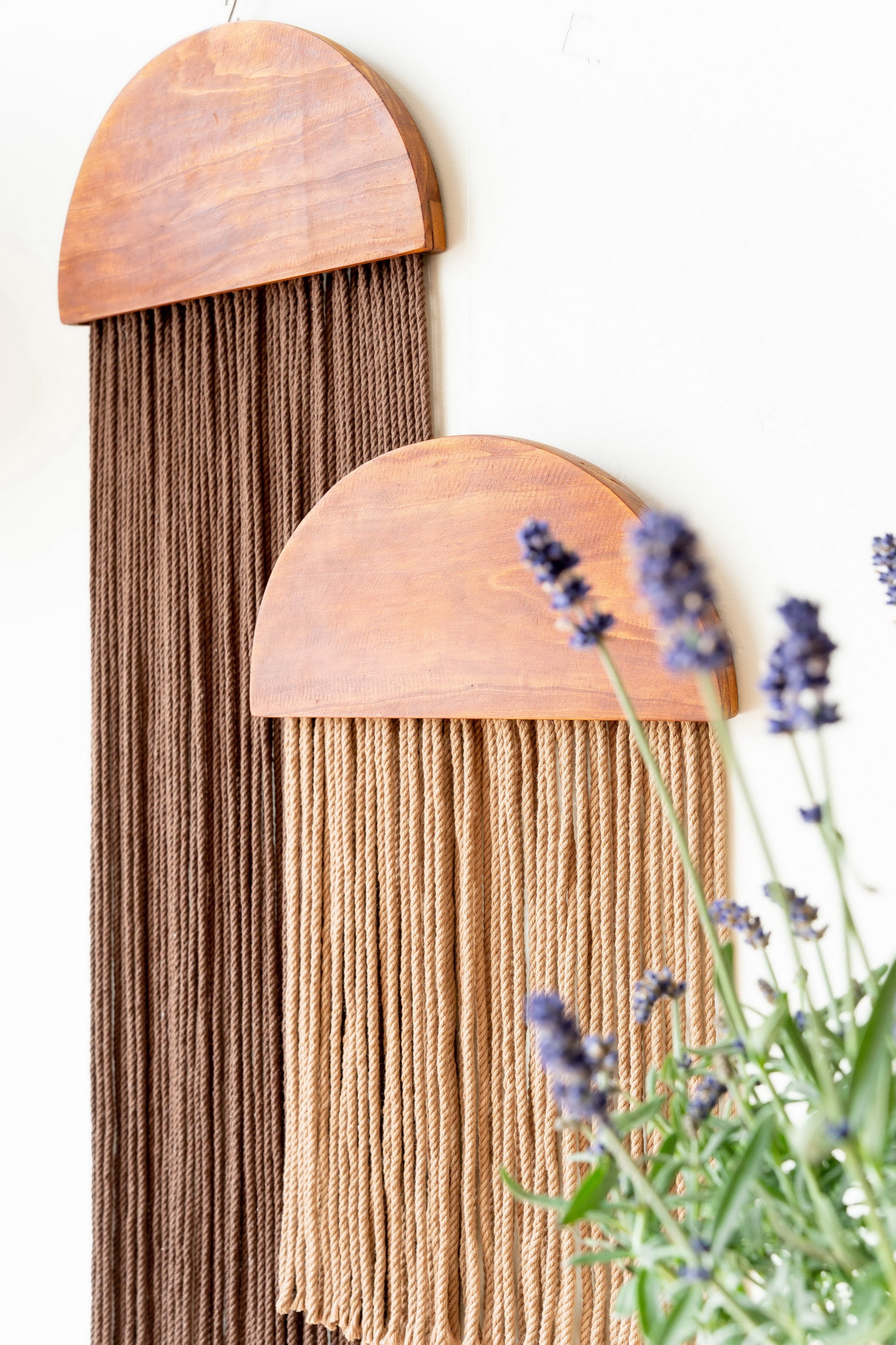 Half Moon Wall Hanging – Boho Cotton Cord Decor in Modern Style W21