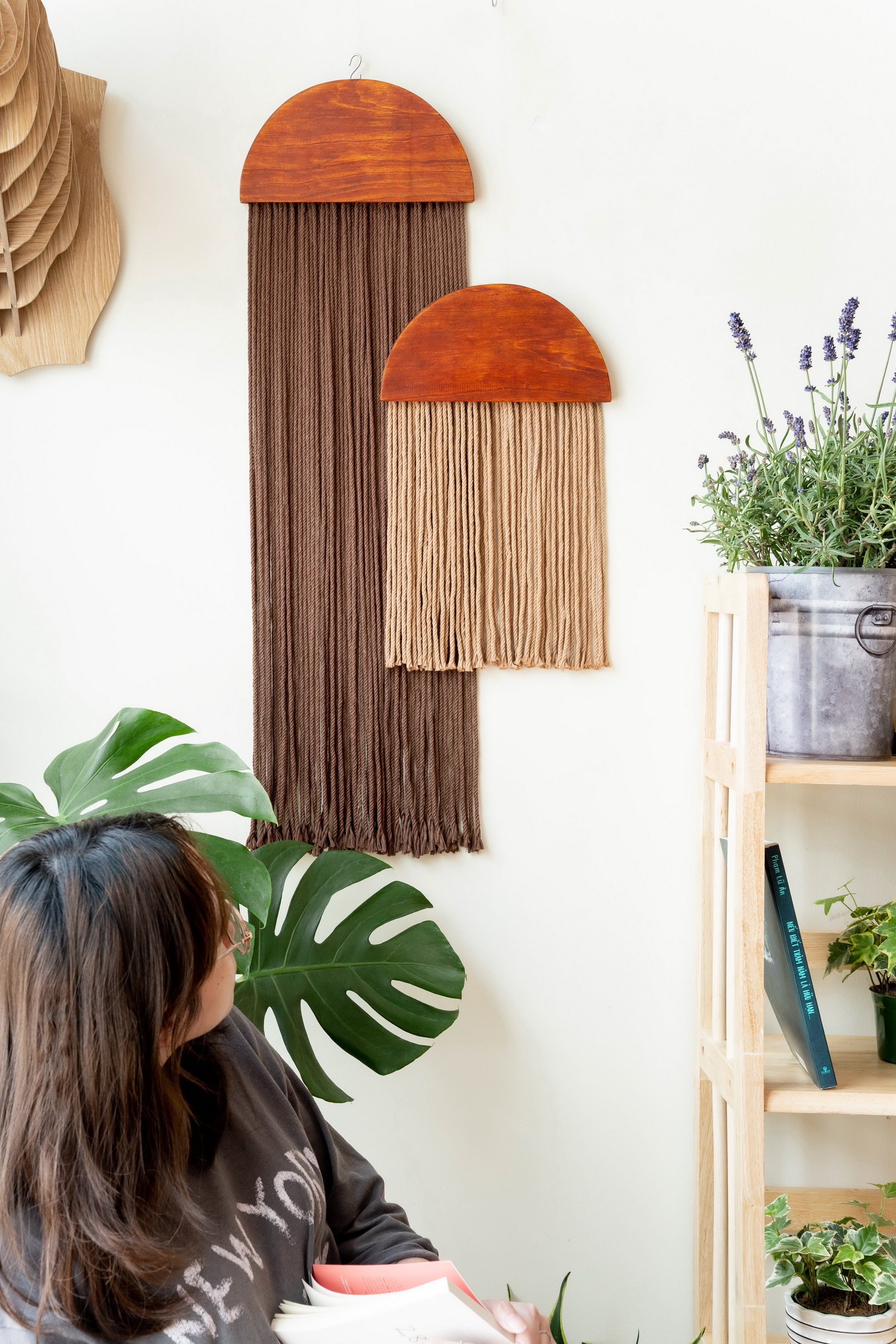 Half Moon Wall Hanging – Boho Cotton Cord Decor in Modern Style W21