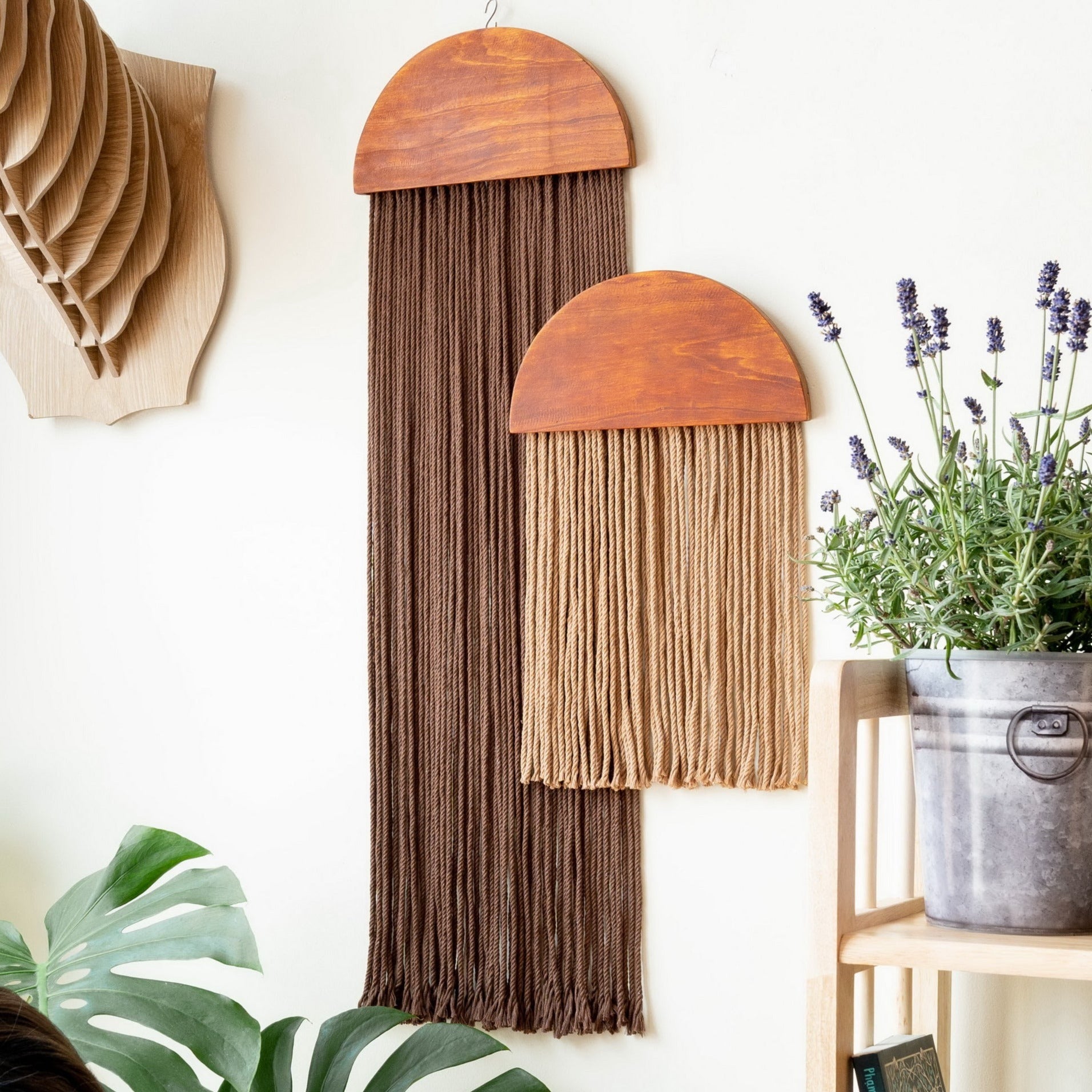 Half Moon Wall Hanging – Boho Cotton Cord Decor in Modern Style W21