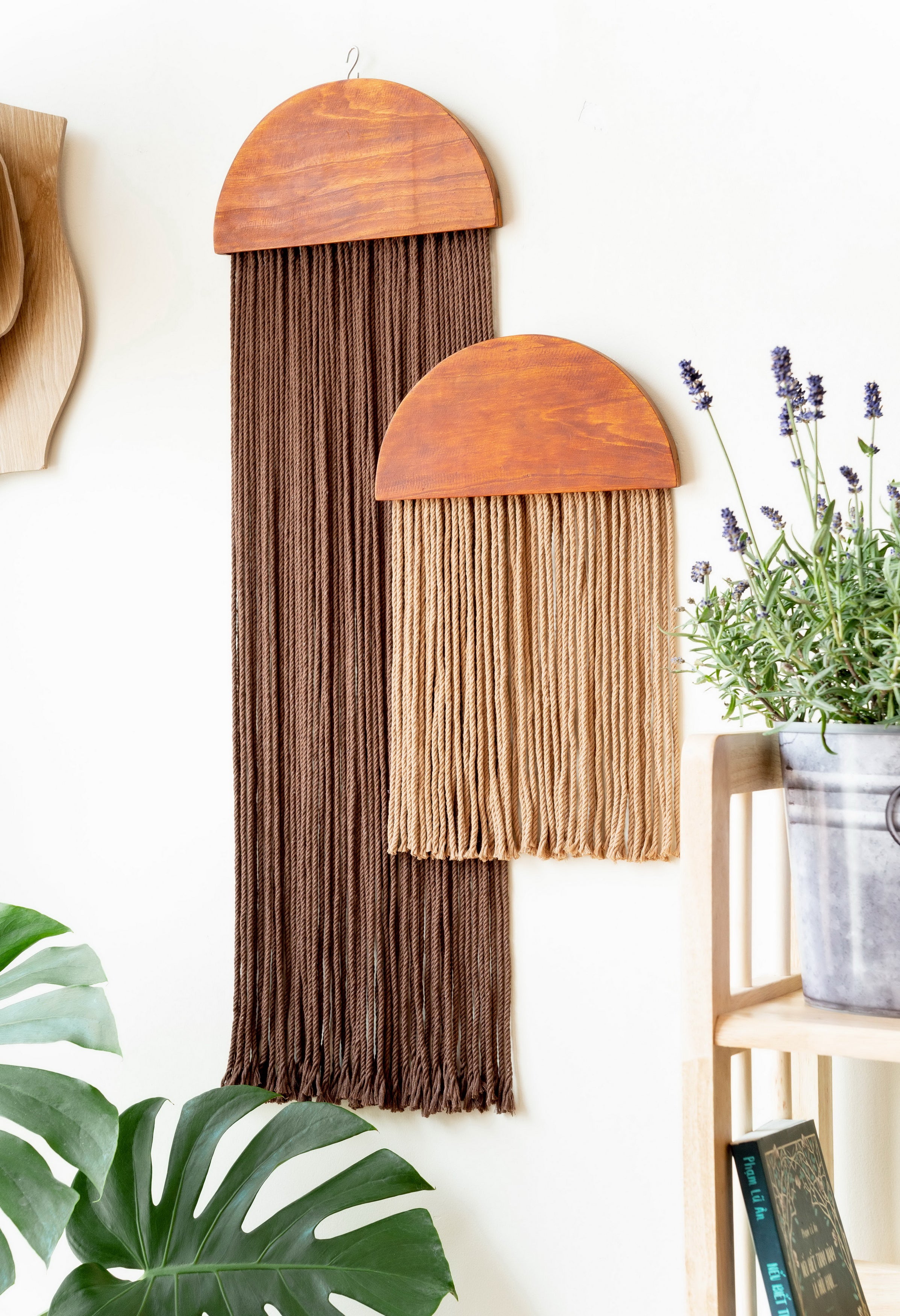 Half Moon Wall Hanging – Boho Cotton Cord Decor in Modern Style W21