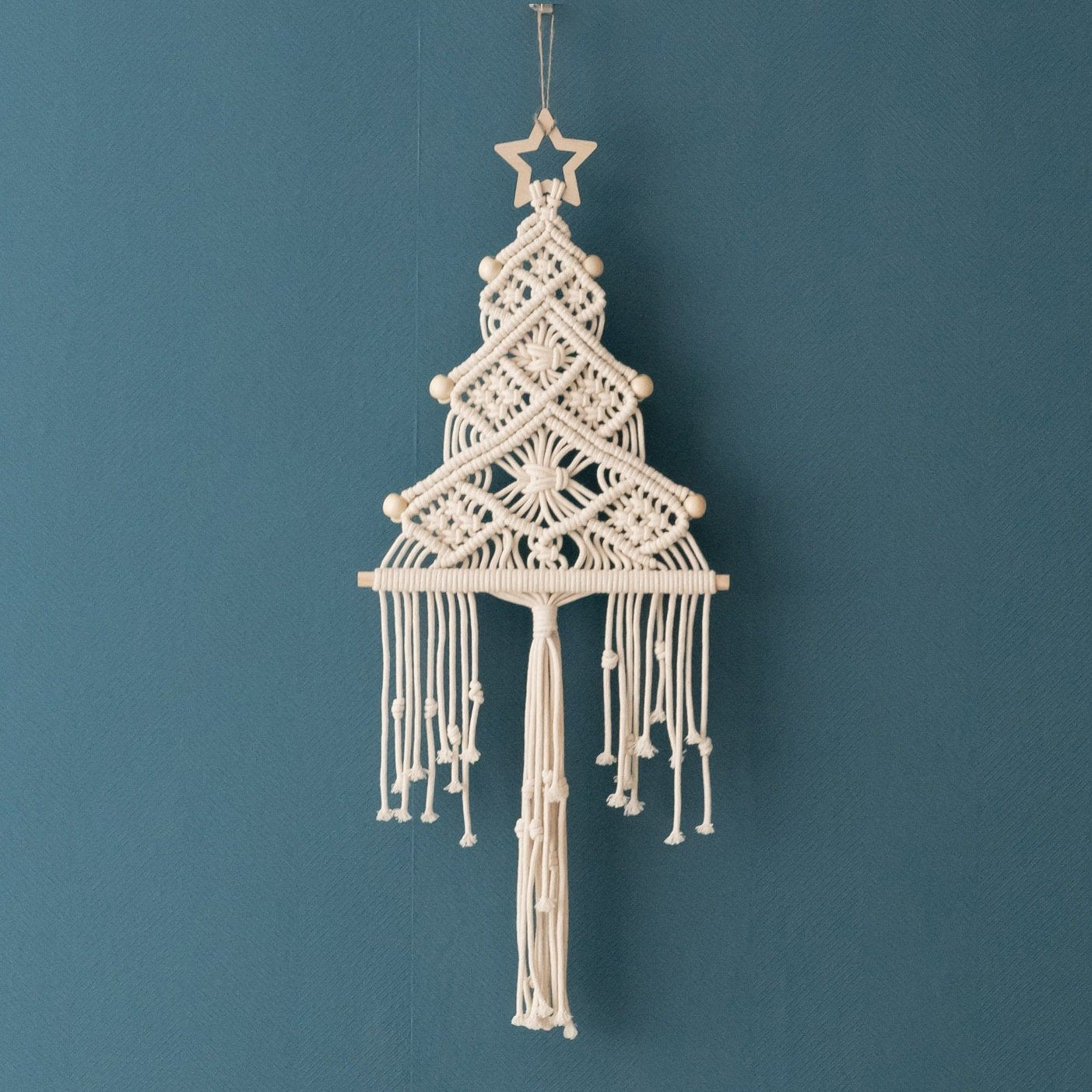 Macrame Christmas Tree Wall Hanging – Boho Holiday Cotton Decor X32