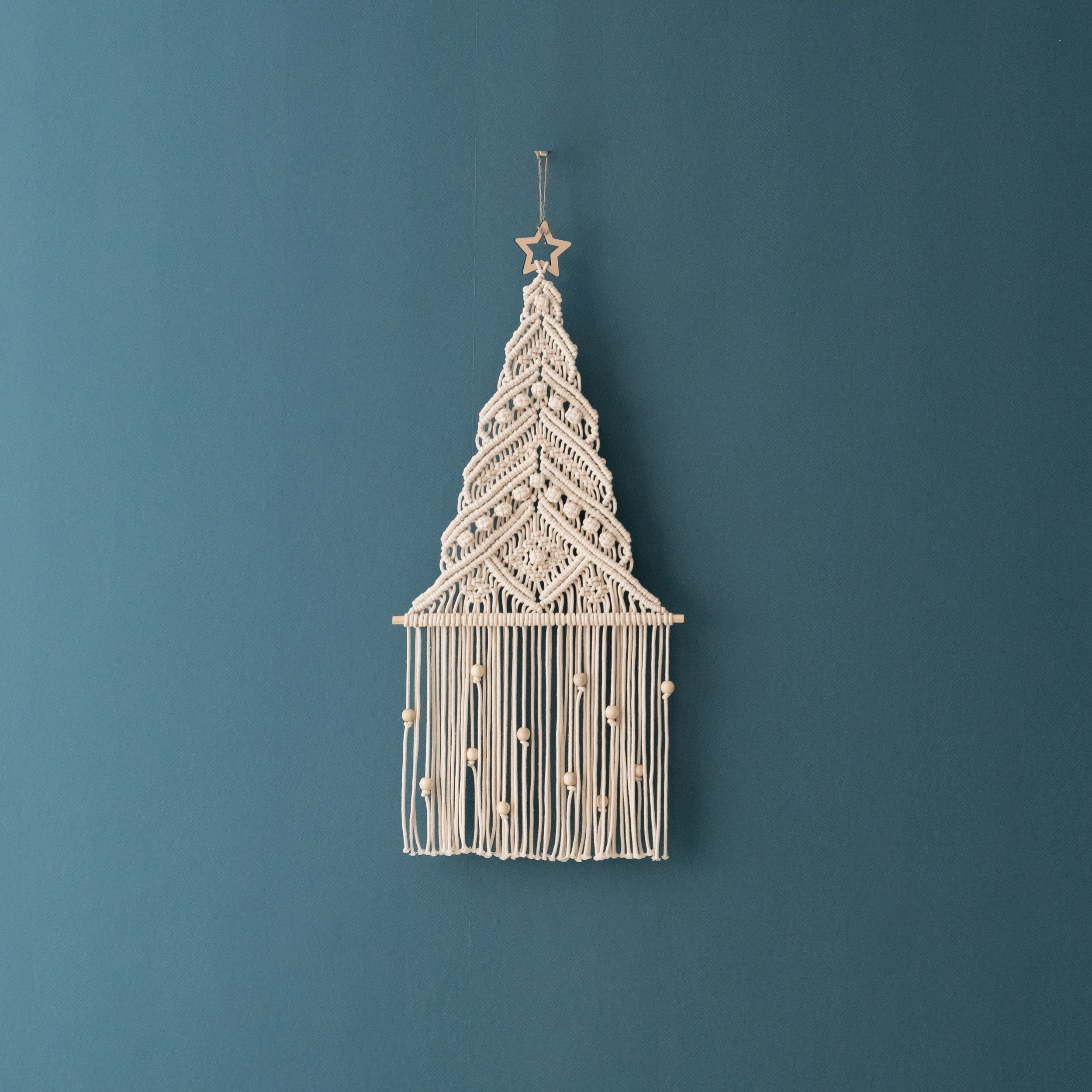 Macrame Christmas Tree – Rustic Boho Wall Hanging Holiday Decor X47