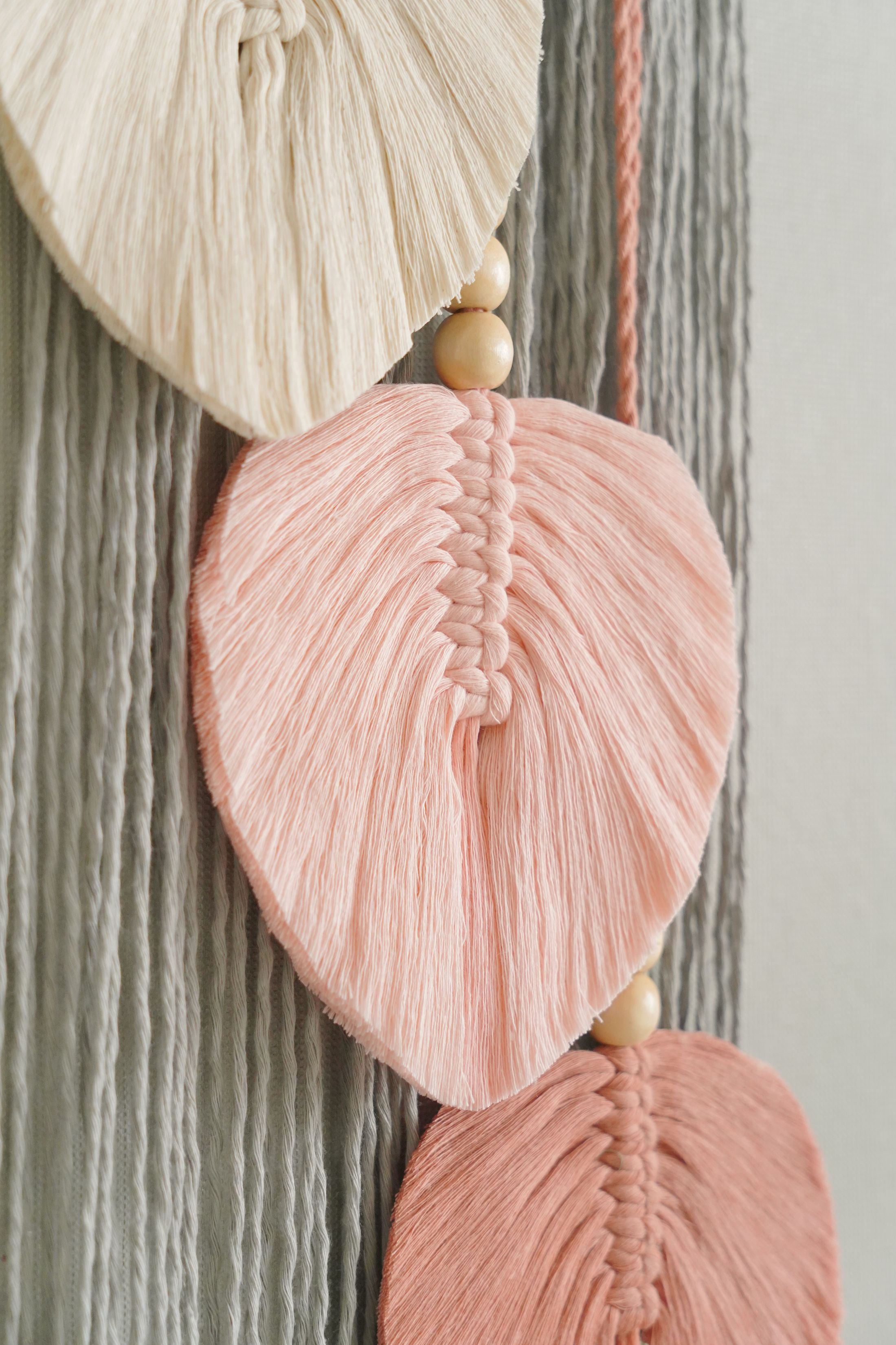 Three Leaves Wall Hanging – Macrame Leaf Decor for Boho V24