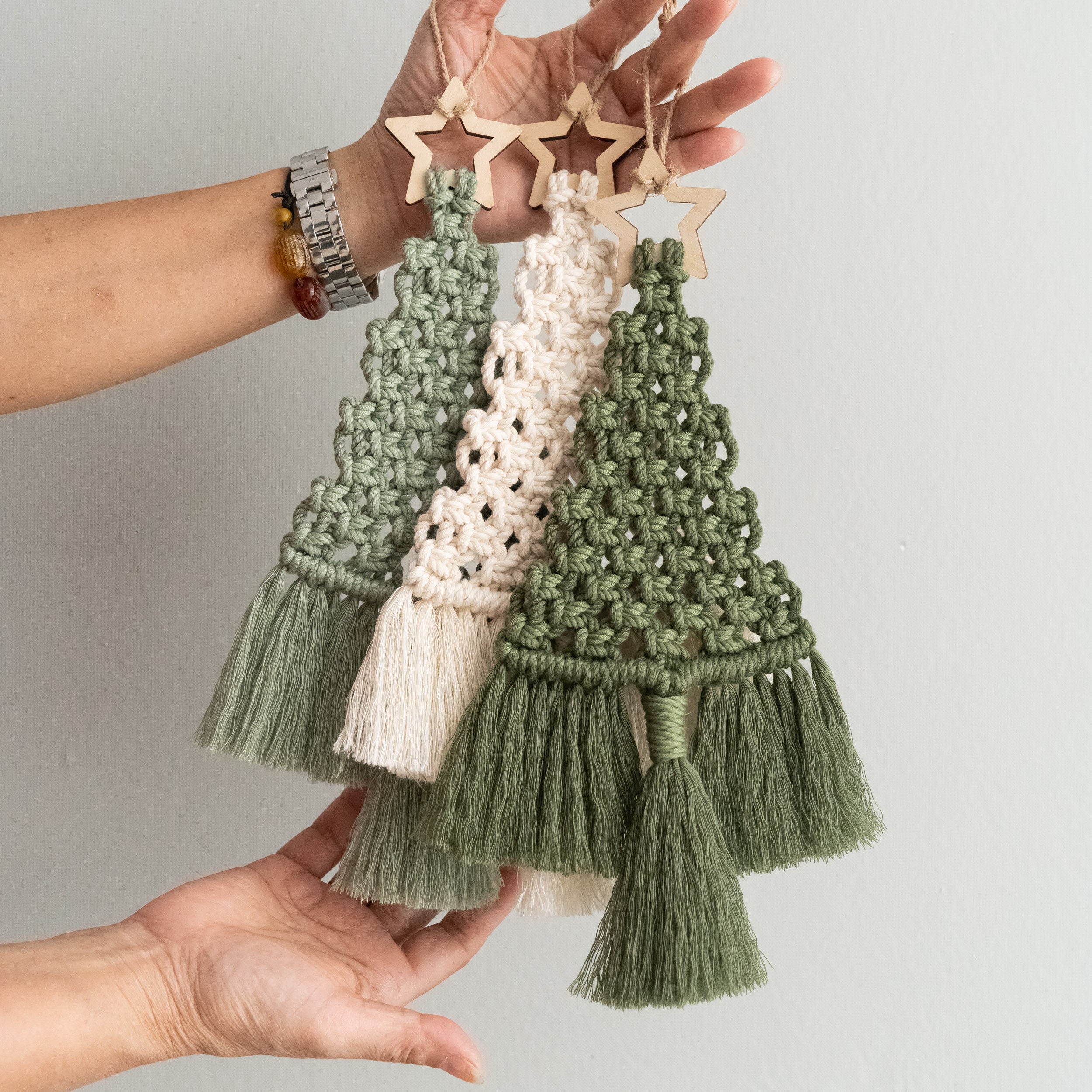 Macrame Christmas Tree Kit – Cotton Cord DIY Craft Kit Decor K19