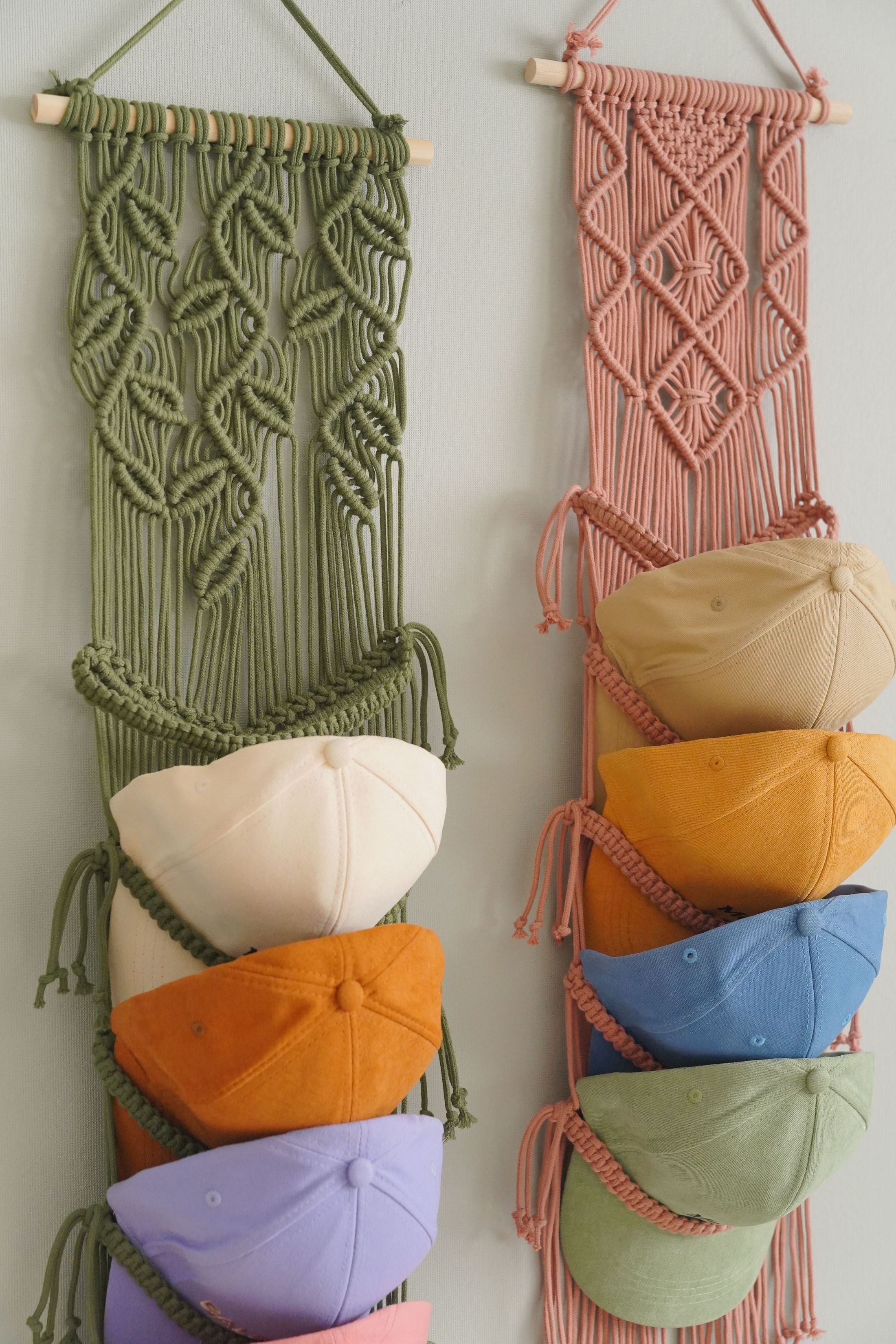 Stylish Macrame Cap Organizer - Wall Hanging Holder I06