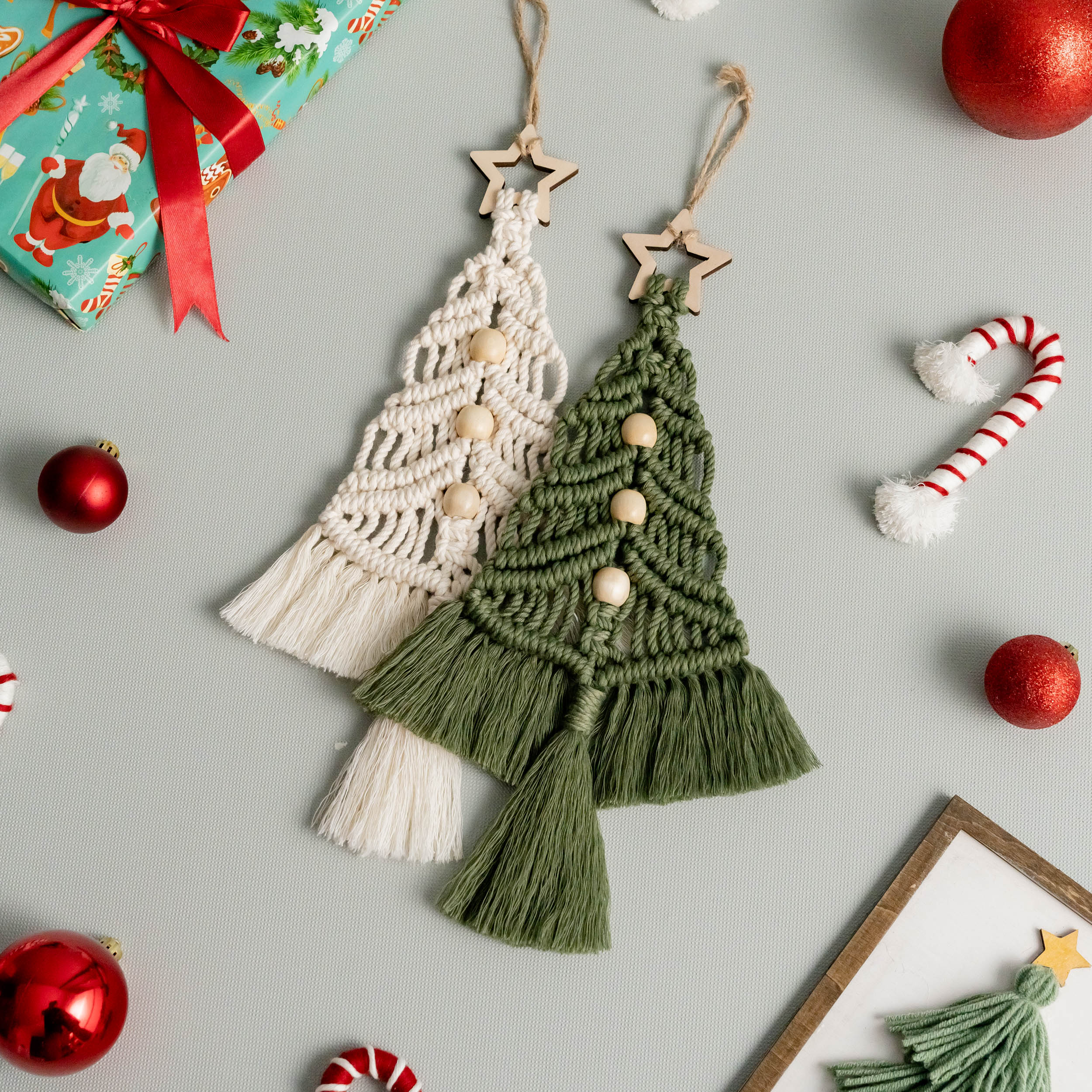 Macrame Christmas Tree Wall Hanging for Festive Holiday Decor