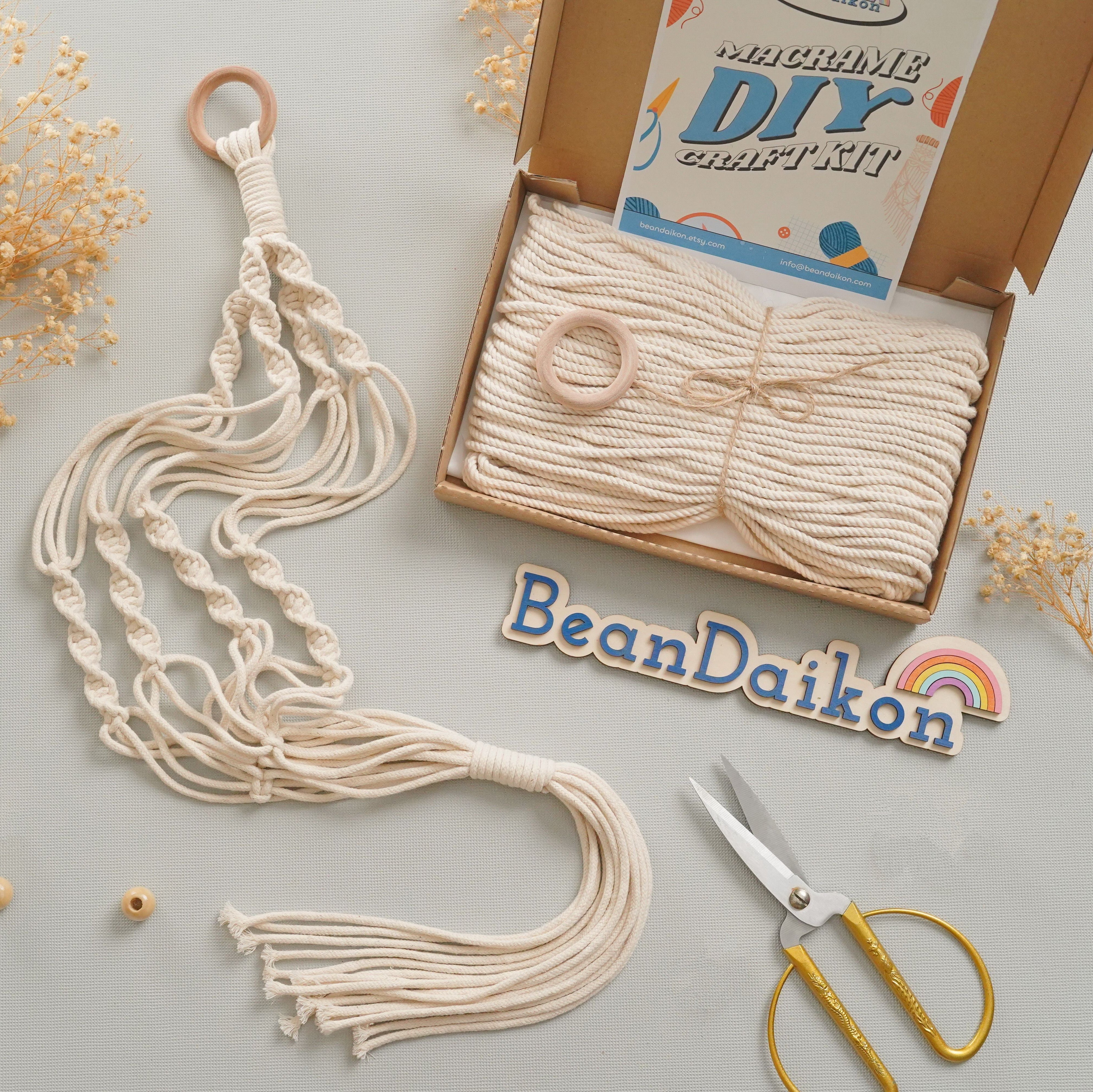 Macrame Plant Hanger DIY Kit macrame cord for wall decor K03