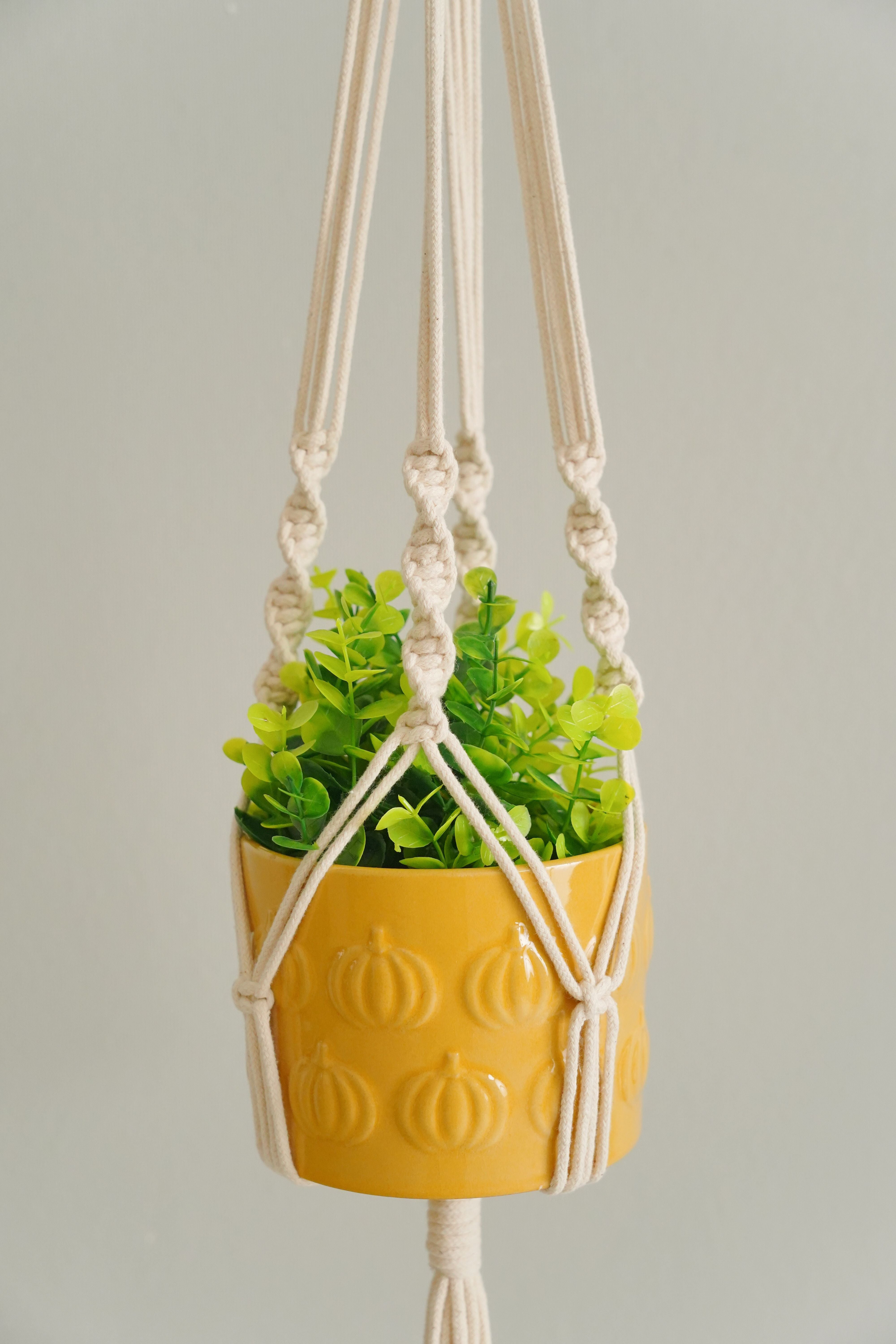 Macrame Plant Hanger – Cotton Cord Hanging Plant Holder P03