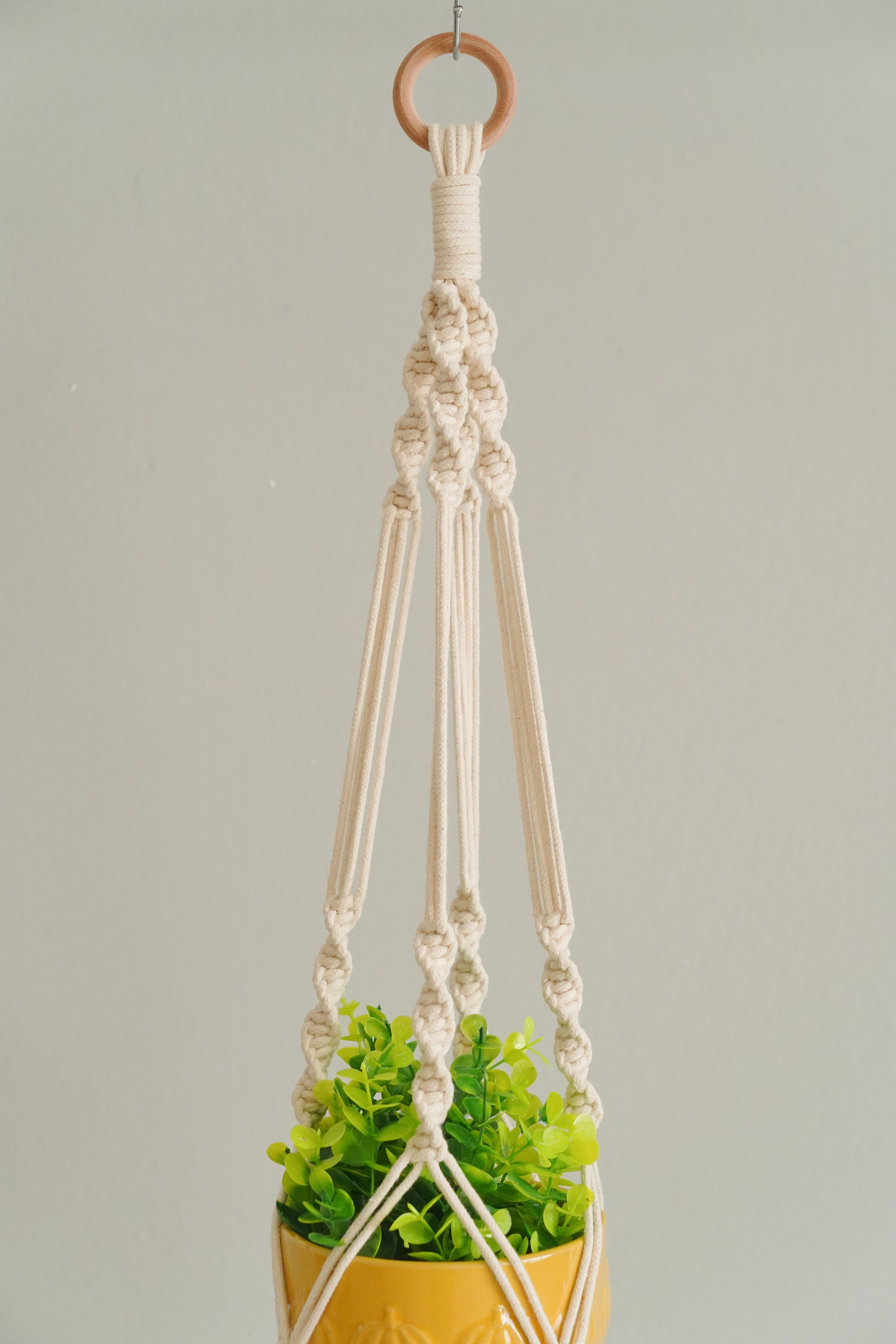 Macrame Plant Hanger – Cotton Cord Hanging Plant Holder P03