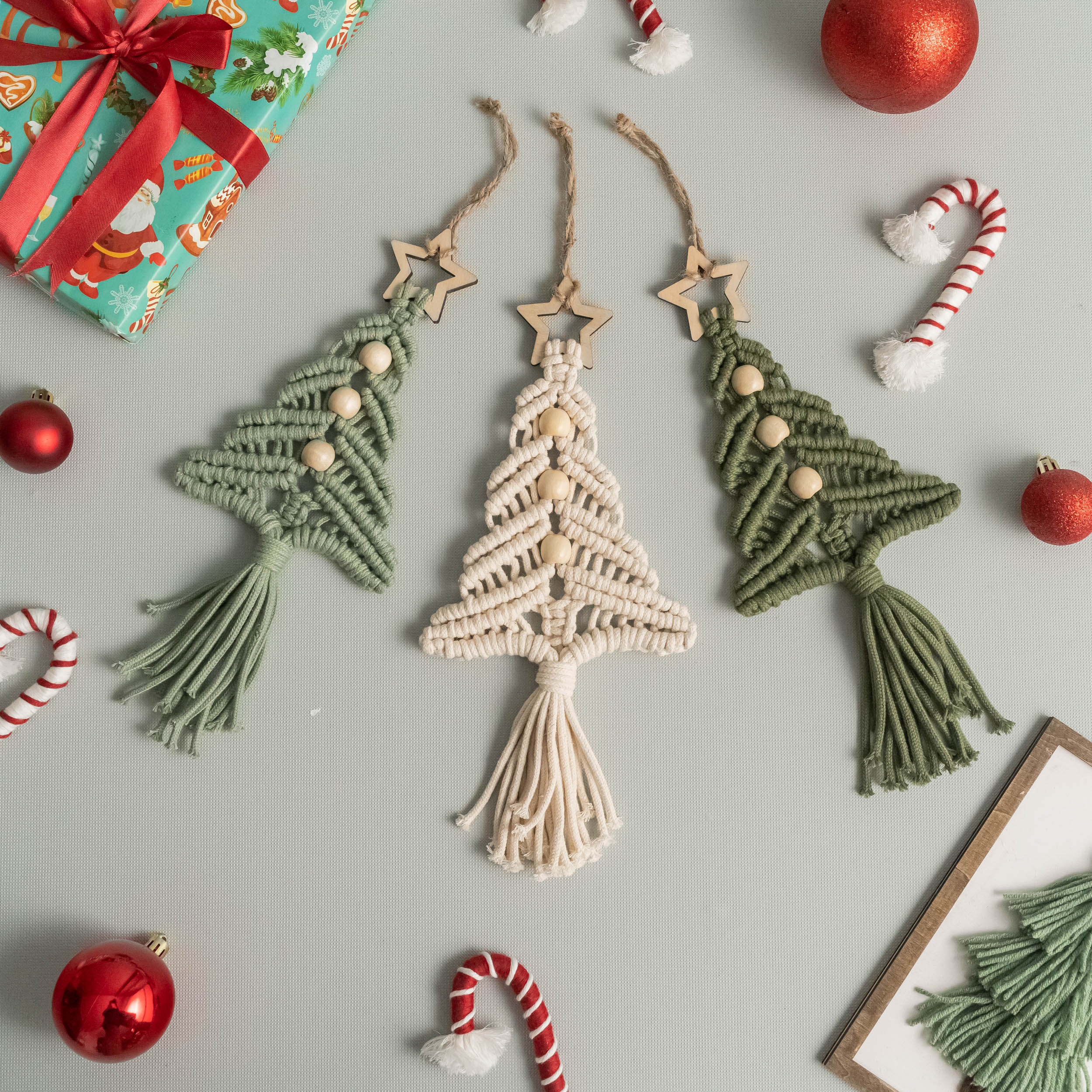 Macrame Christmas Tree Pattern for Handmade Christmas Wall Decor P63