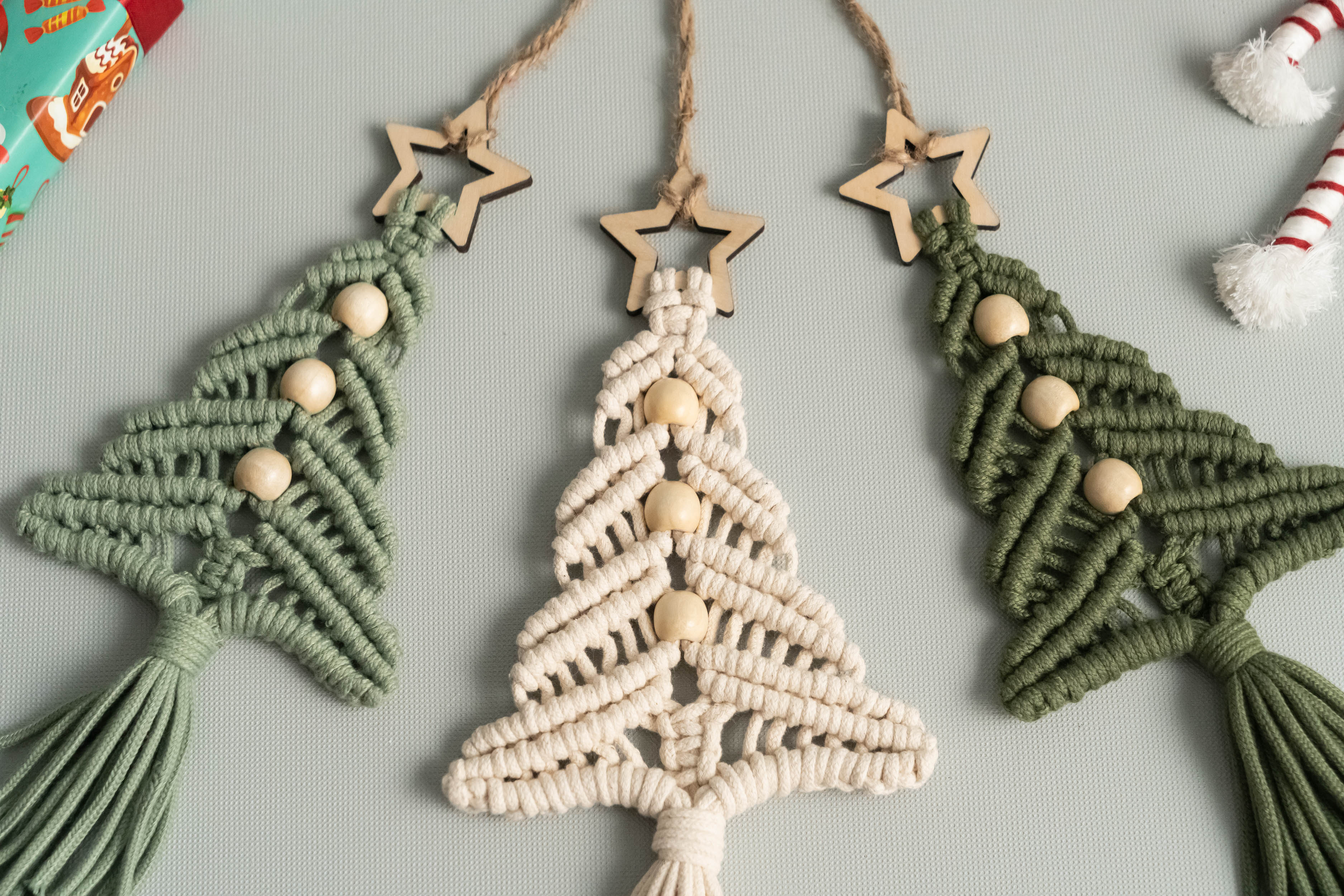 Mini Macrame Christmas Tree DIY Kit – Cotton Ornament Craft Kit K63