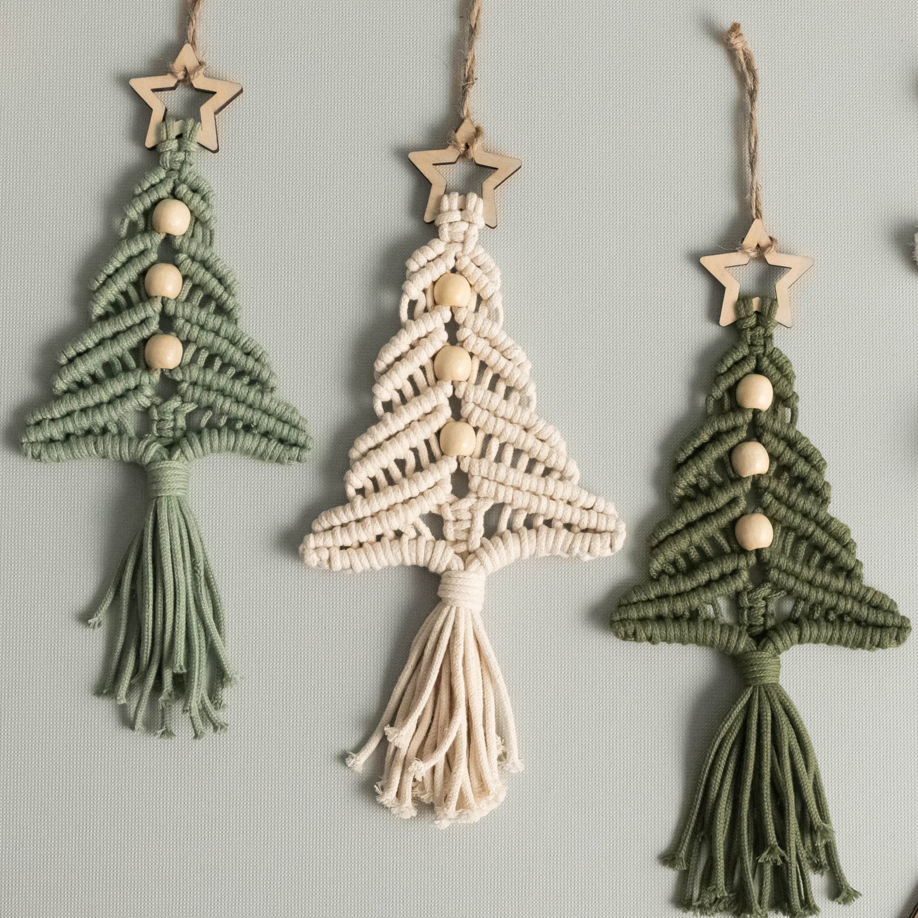 Mini Macrame Christmas Tree DIY Kit – Cotton Ornament Craft Kit K63